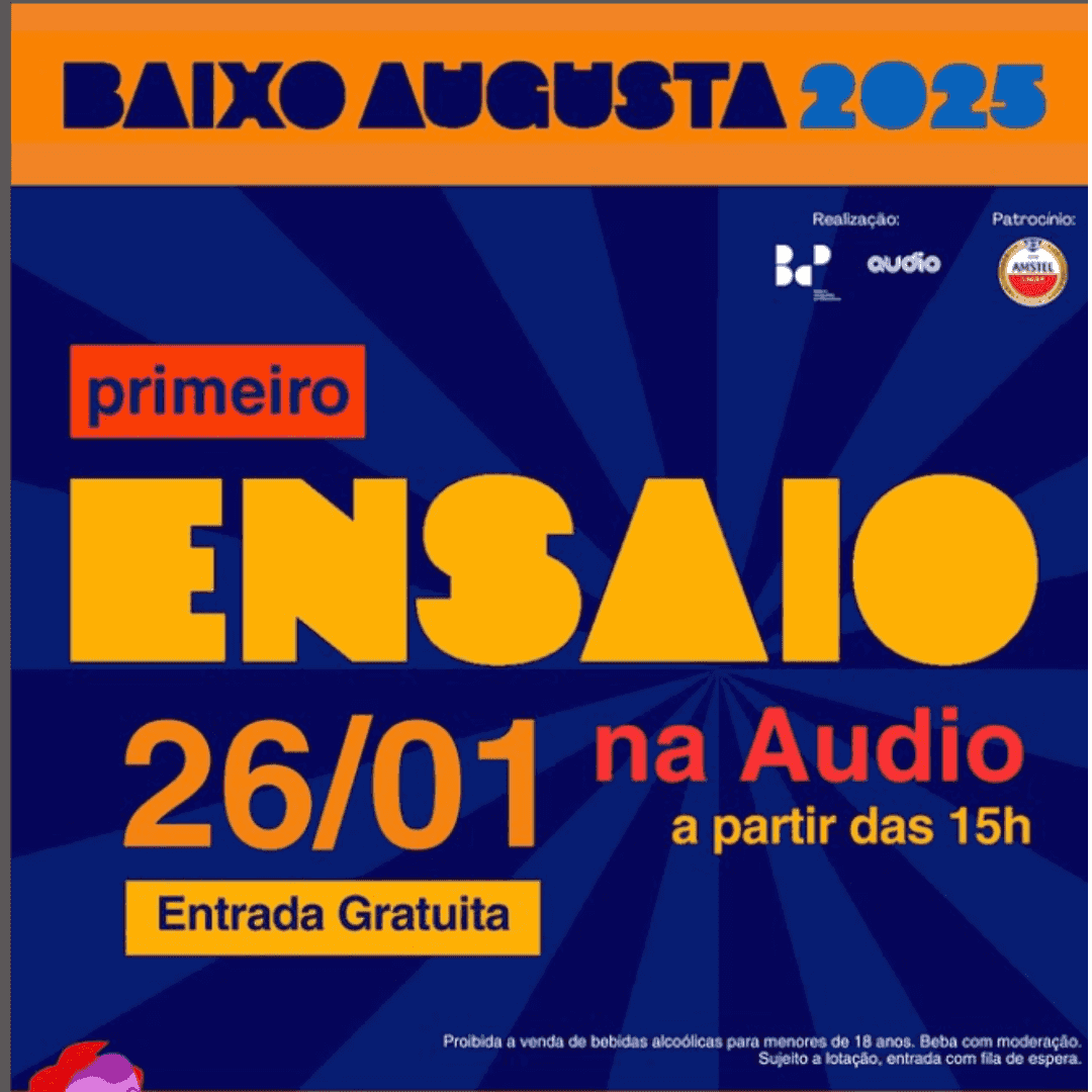 Banner do evento Ensaio Aberto - Bloco Acadêmicos do Baixo Augusta 
