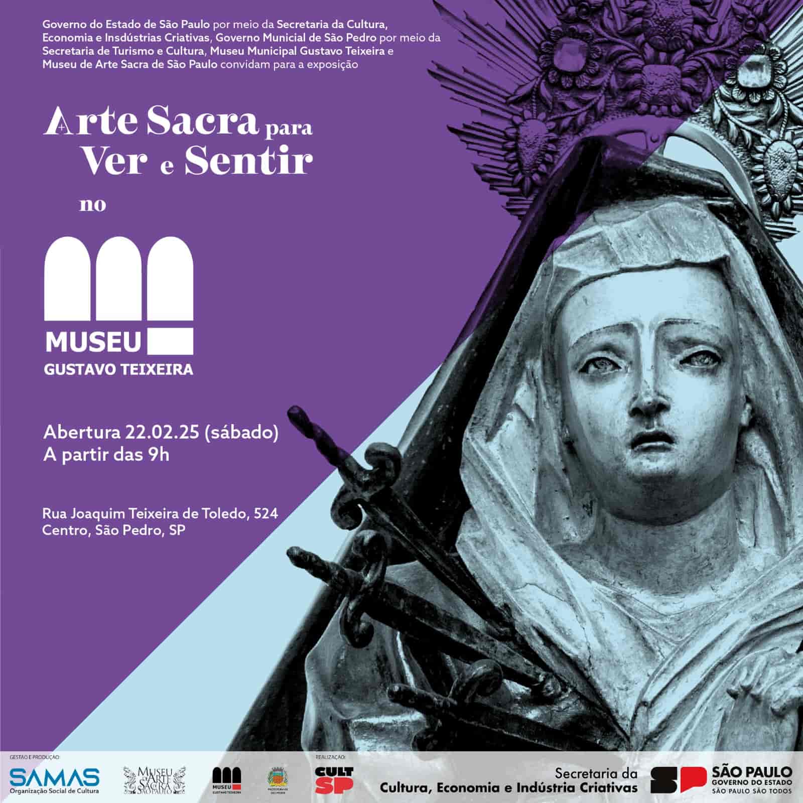 Banner do evento Exposição Arte Sacra para Ver e Sentir