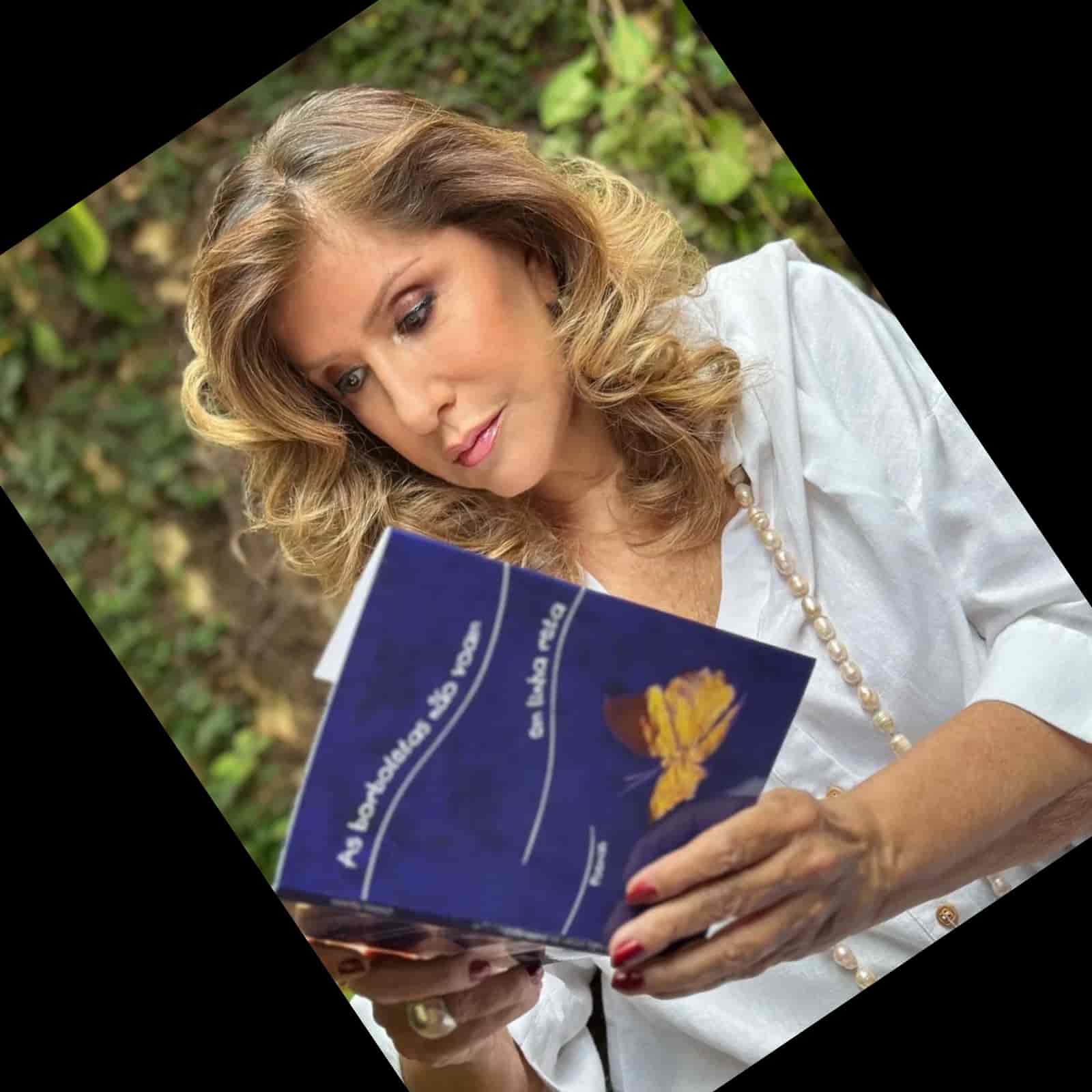 Banner do evento Lançamento do livro - " As borboletas não voam em linha reta"