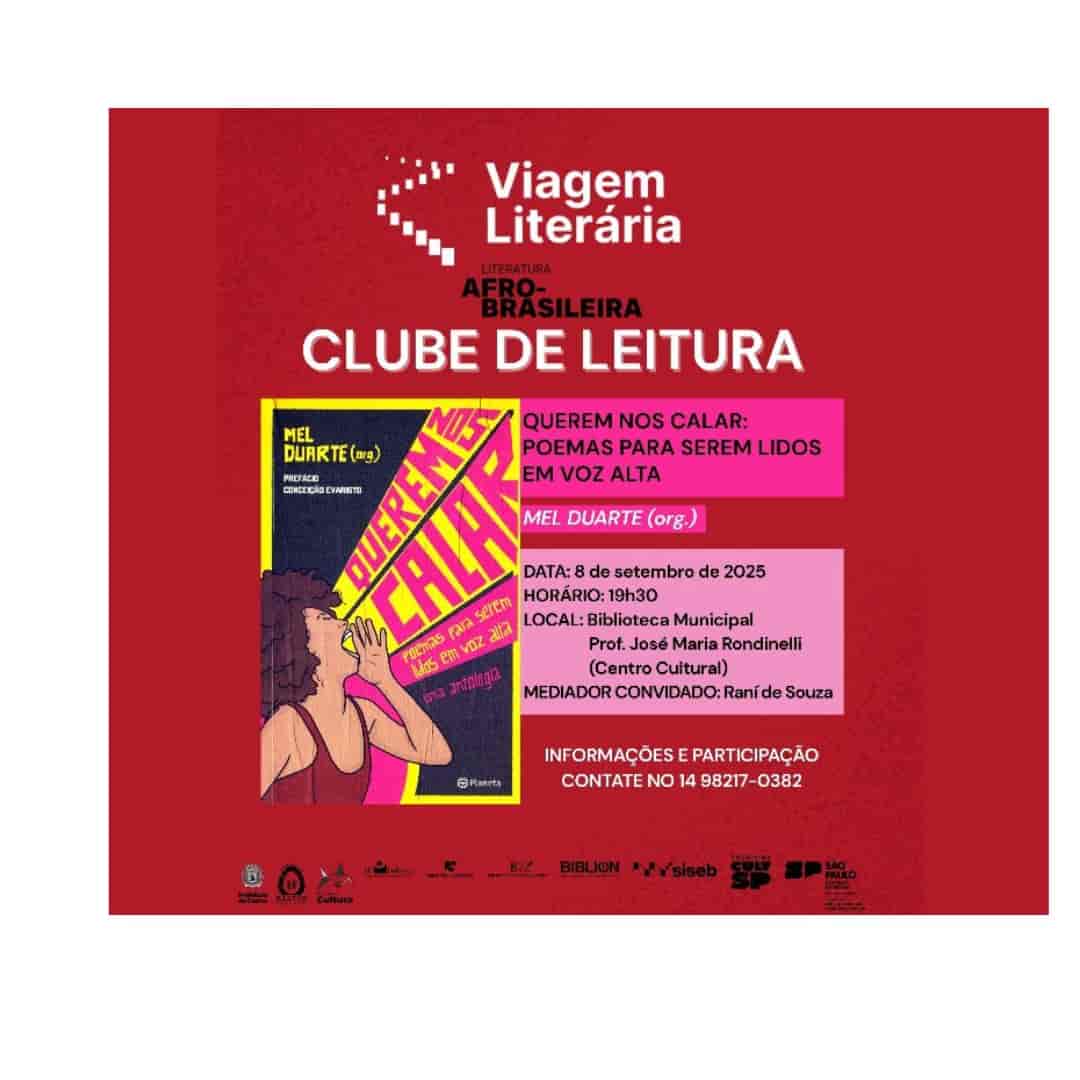 Banner do evento Viagem literária 2025  - Módulo  Clube de Leitura