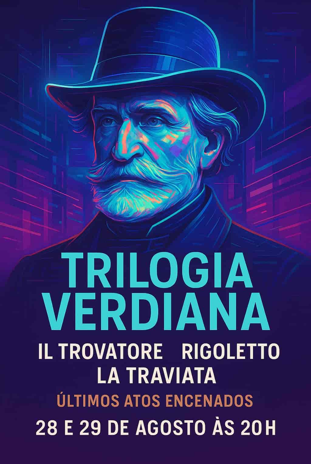 Banner do evento Trilogia Verdiana (Atos Finais das Óperas Il Trovatore Rigoletto la Traviata) 20h