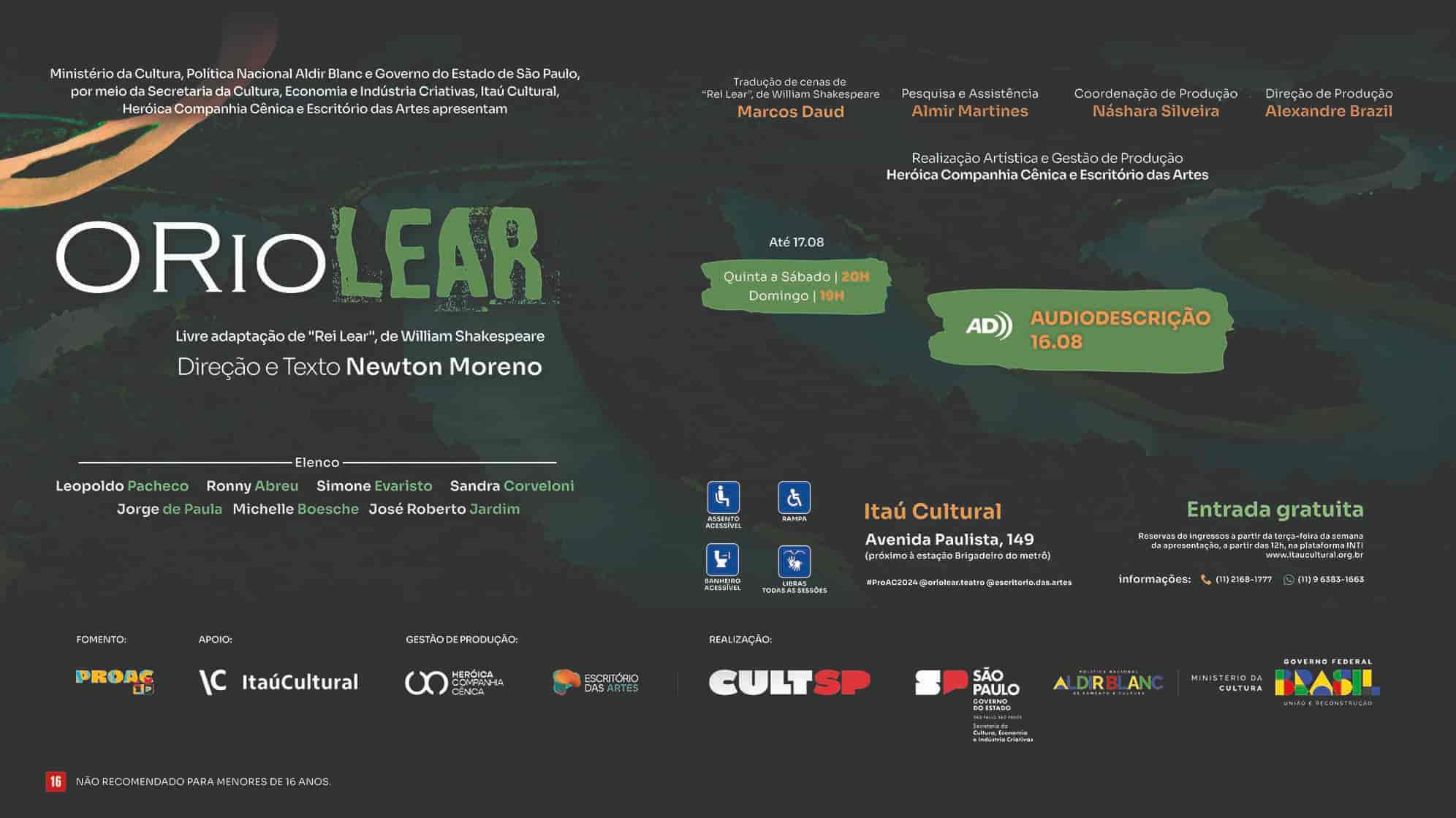 Imagem do evento ORioLear - Apresentação do espetáculo com Áudio Descrição - 16/08