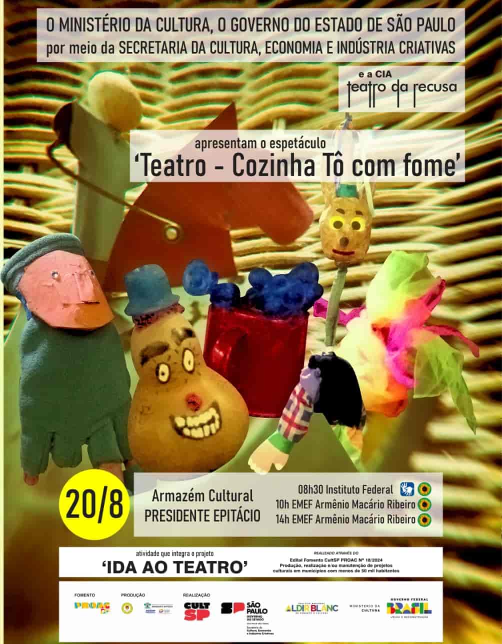 Imagem do evento IDA AO TEATRO  apresenta Teatro - Cozinha Tô com Fome