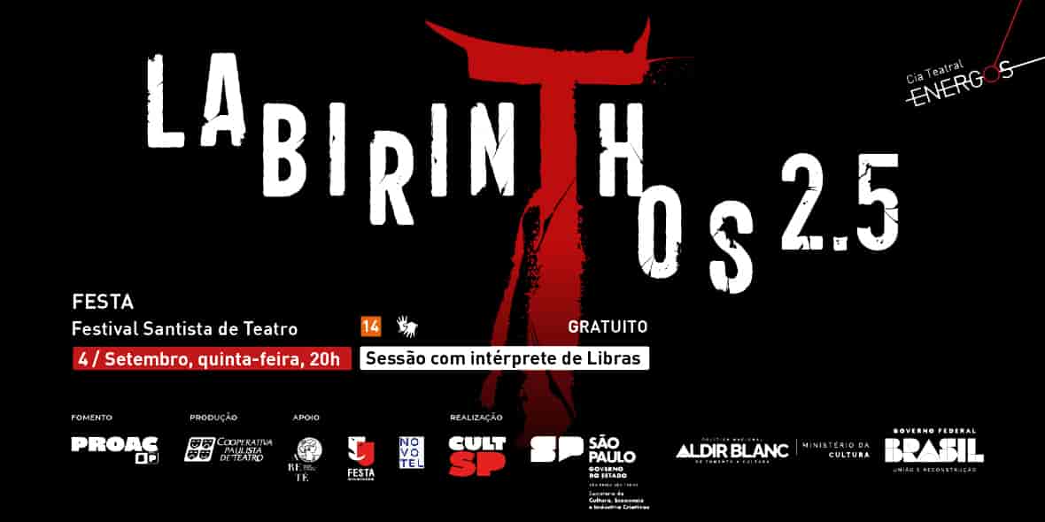Imagem do evento LABIRINTHOS 2.5 no FESTA - Festival Santista de Teatro