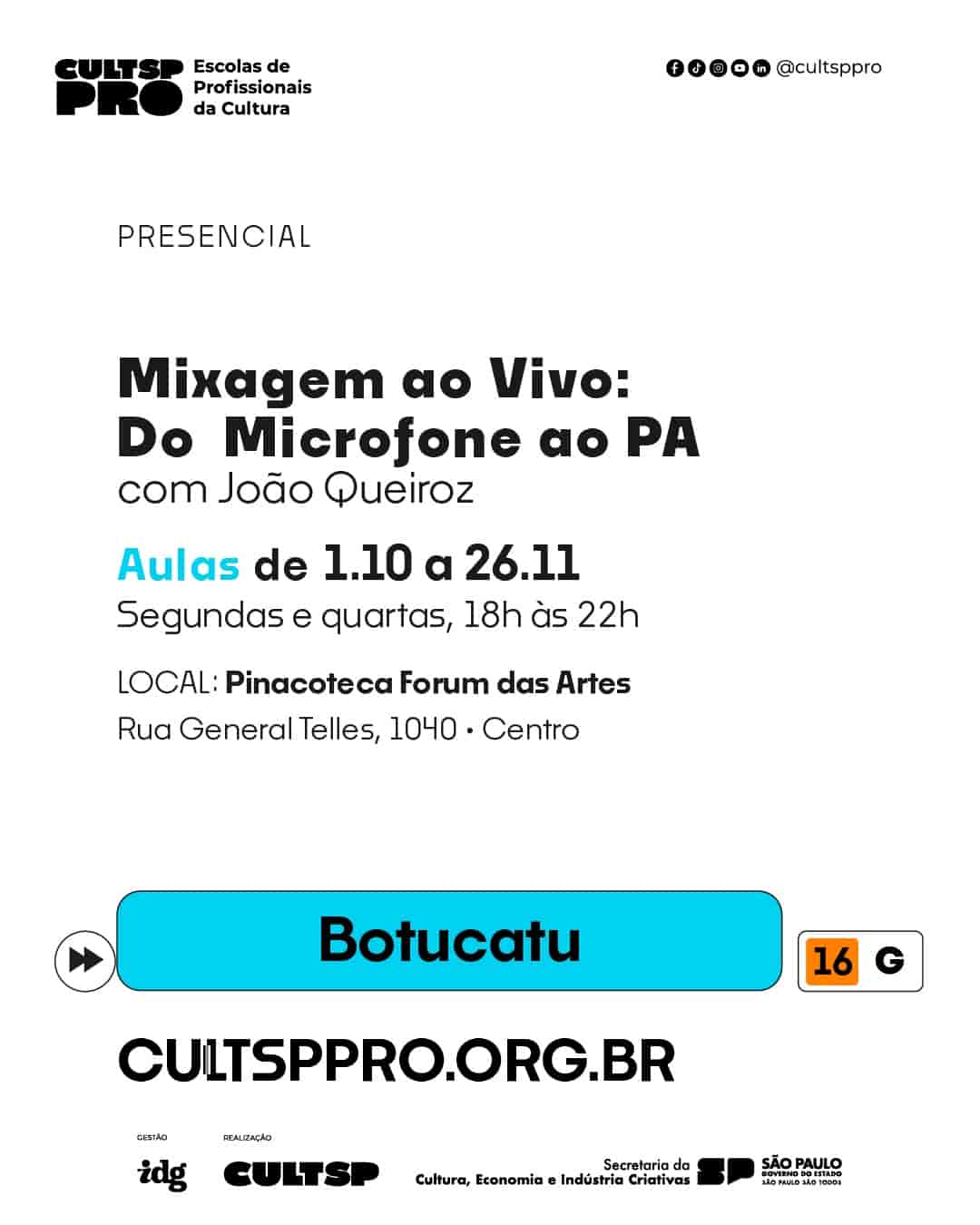 Imagem do evento 🎶 Mixagem ao Vivo: Do Microfone ao PA 🎶
