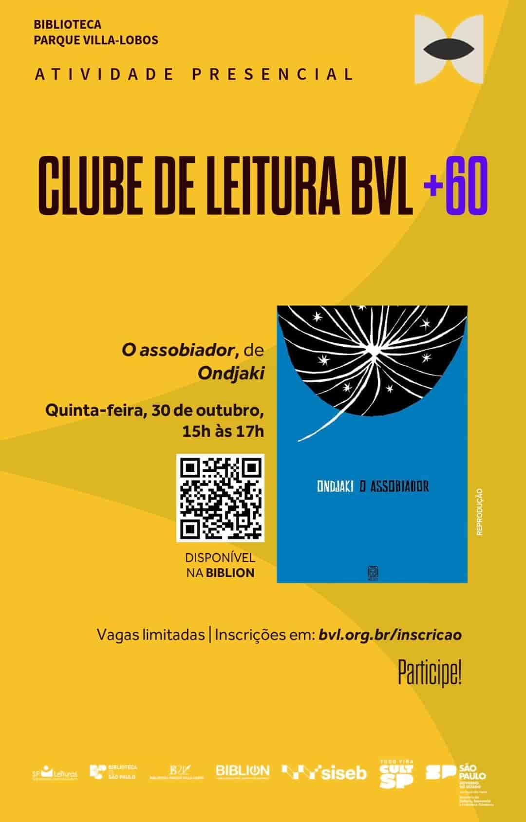 Imagem do evento Clube de Leitura BVL +60 - "O assobiador", de Ondjaki