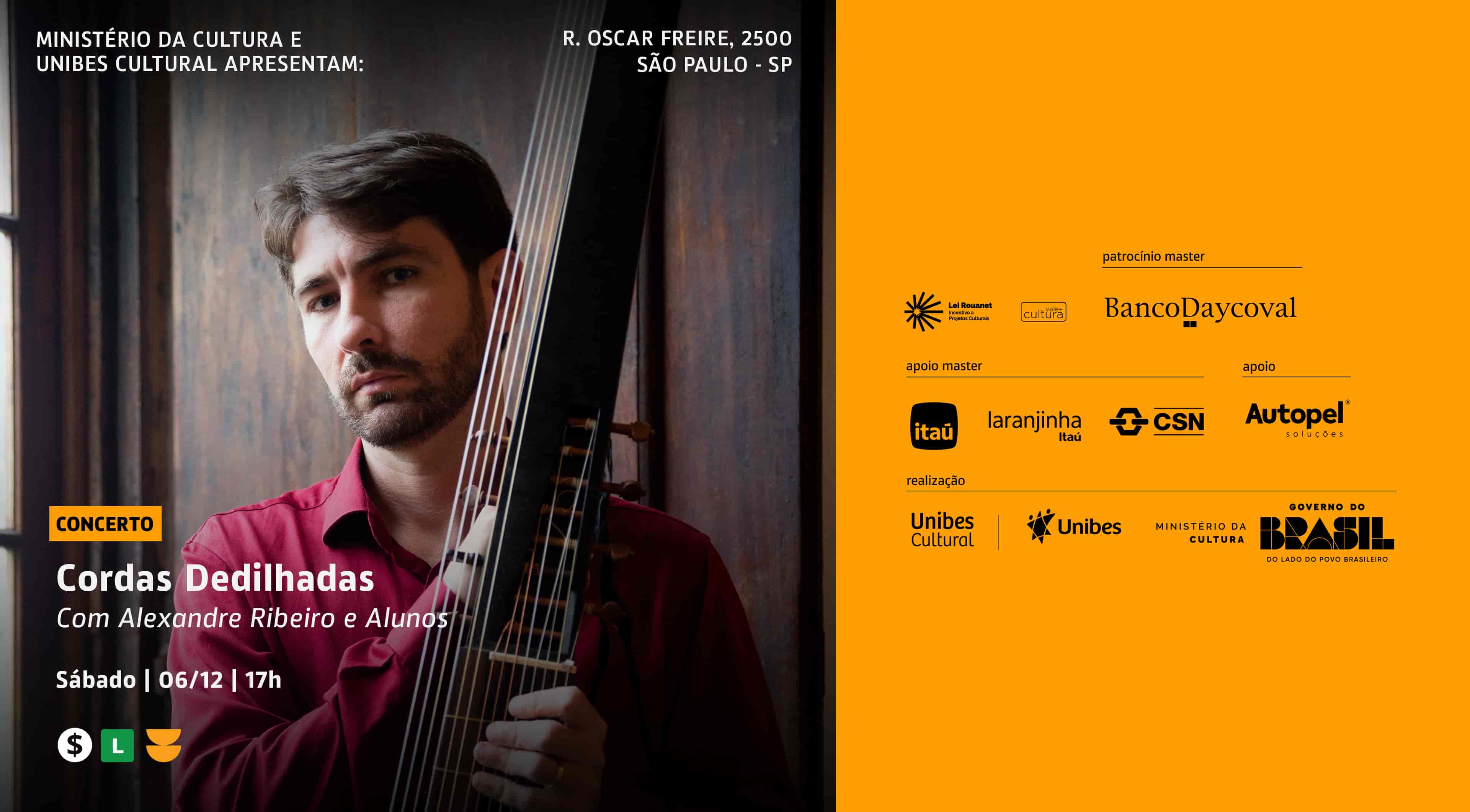 Imagem do evento Cordas Dedilhadas com Alexandre Ribeiro e Alunos