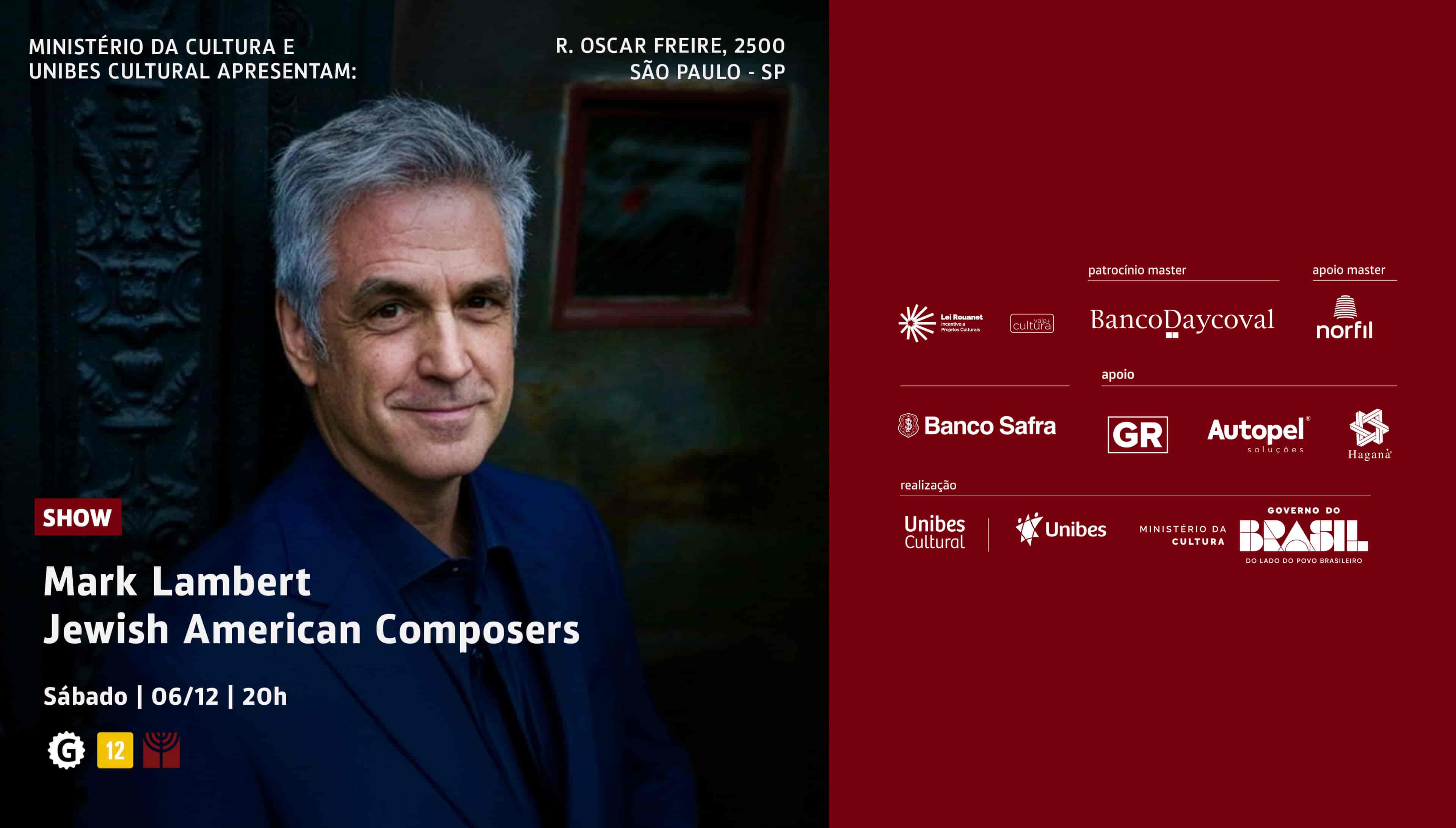 Imagem do evento Show Mark Lambert Jewish American Composers