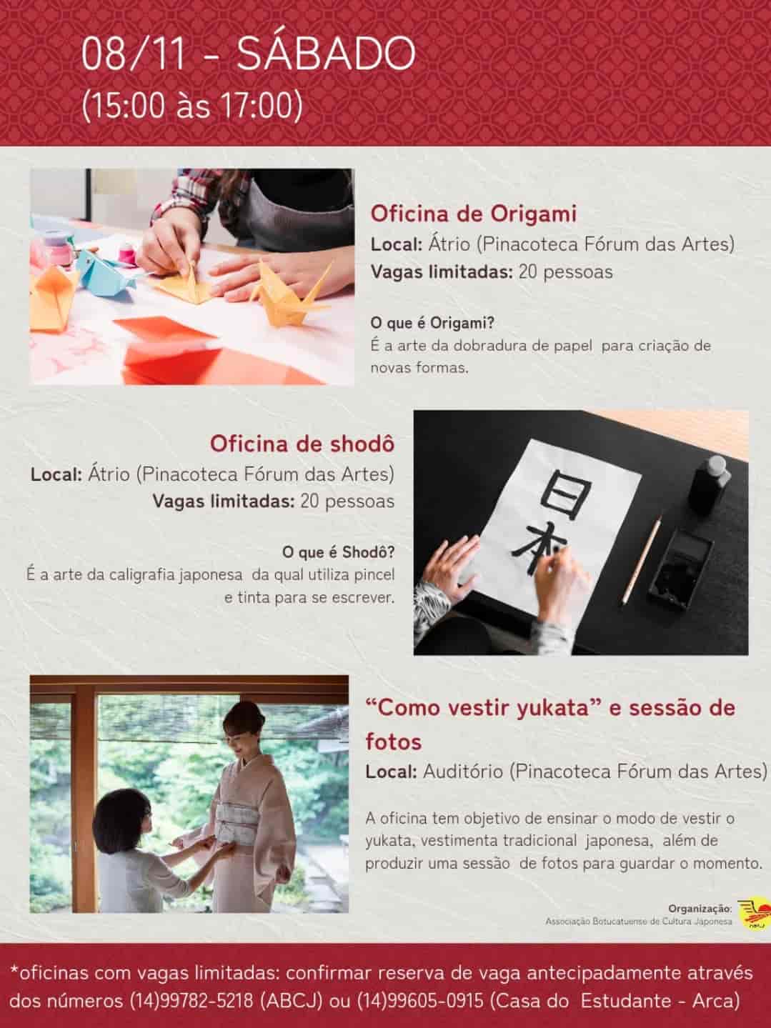 Imagem do evento  ✨  OFICINA DE ORIGAMI | OFICINA DE SHODÔ | 'COMO VESTIR YUKATA' E SESSÃO DE FOTOS ✨