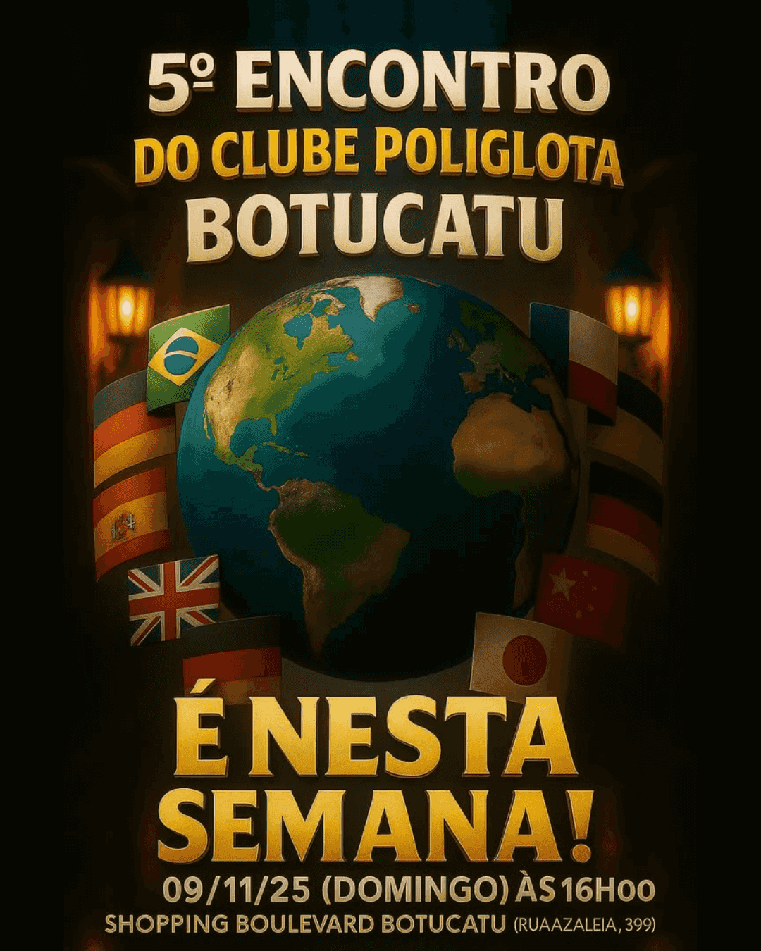Imagem do evento 5º Encontro Poliglota de Botucatu 🌍