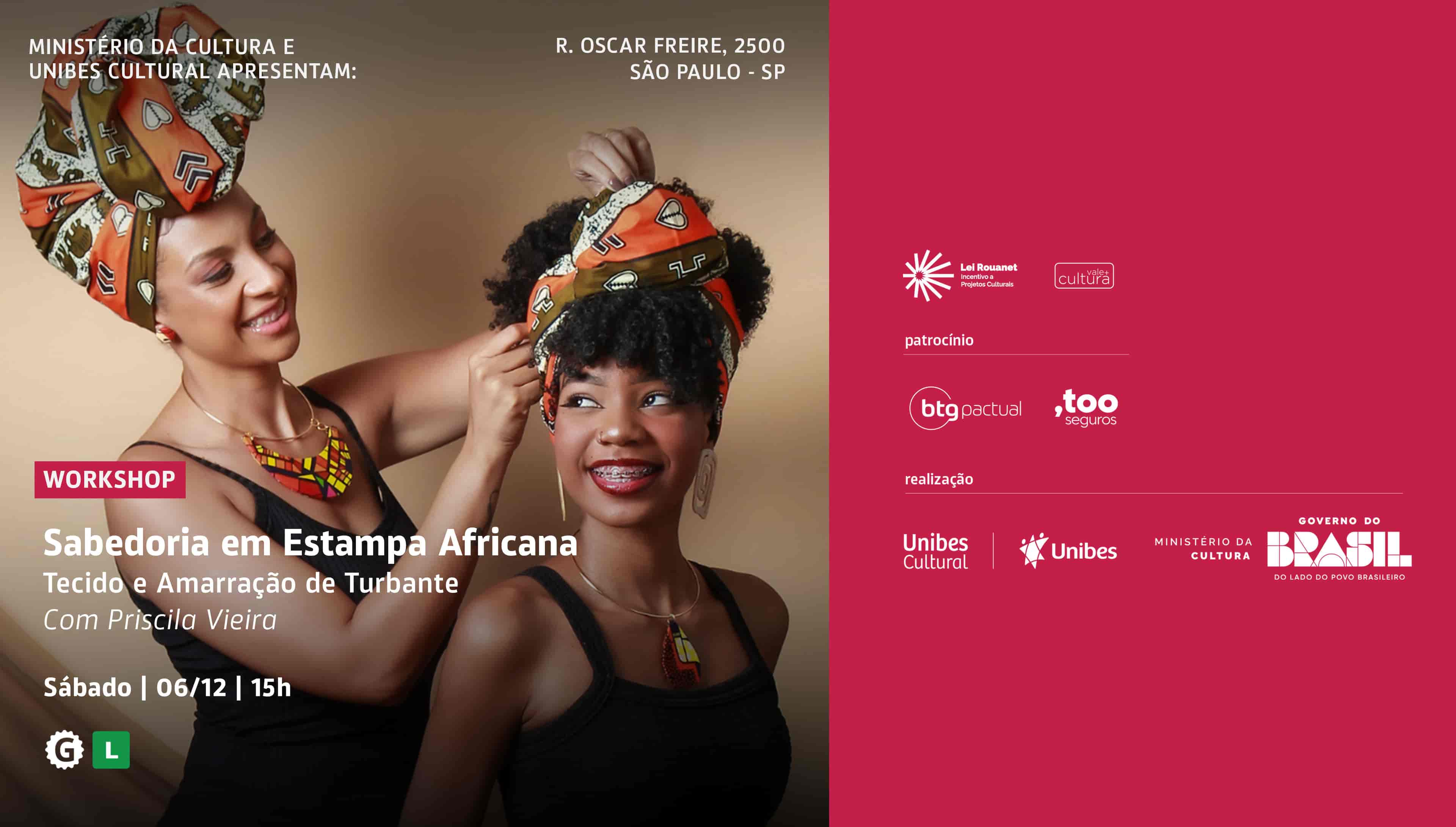 Imagem do evento Workshop Sabedoria em Estampa Africana: Tecido e Amarração de Turbante