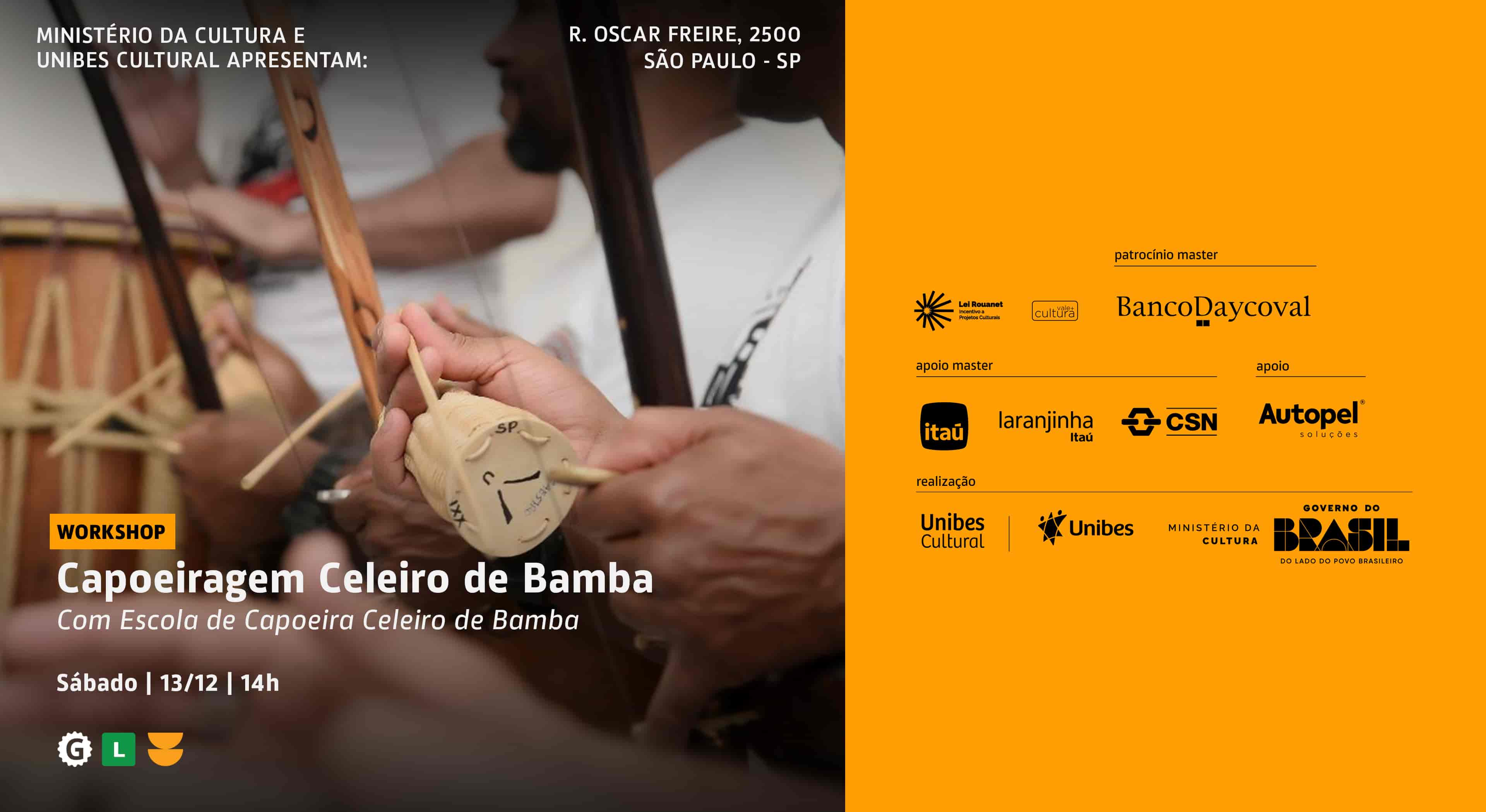 Imagem do evento Workshop Capoeiragem Celeiro de Bamba