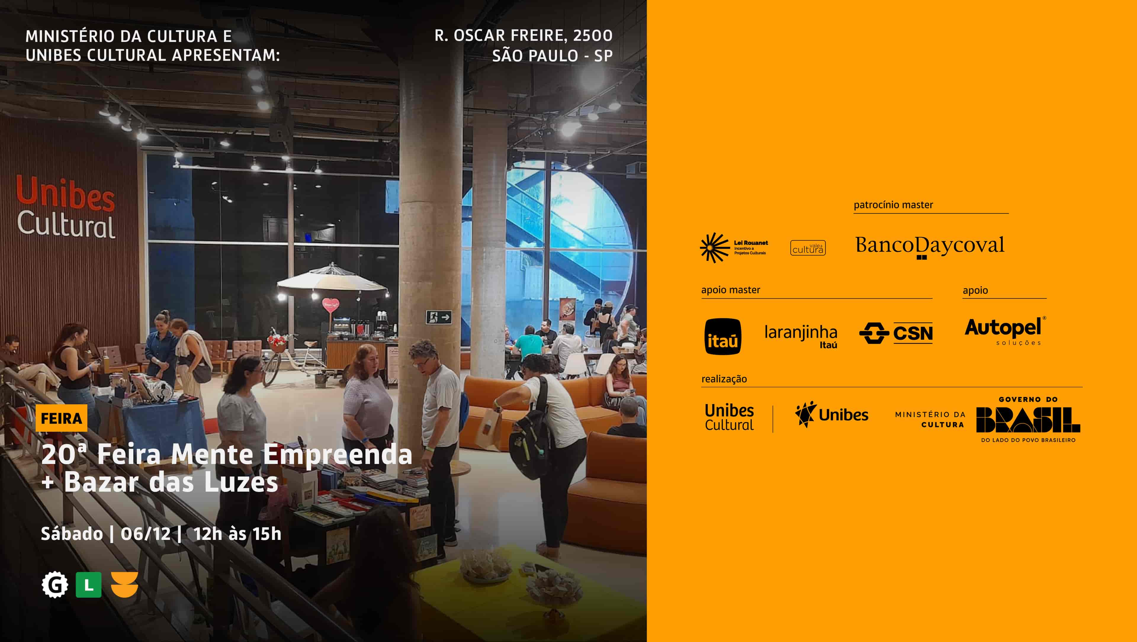 Imagem do evento 20ª Feira Mente Empreenda + Bazar das Luzes Pop Up