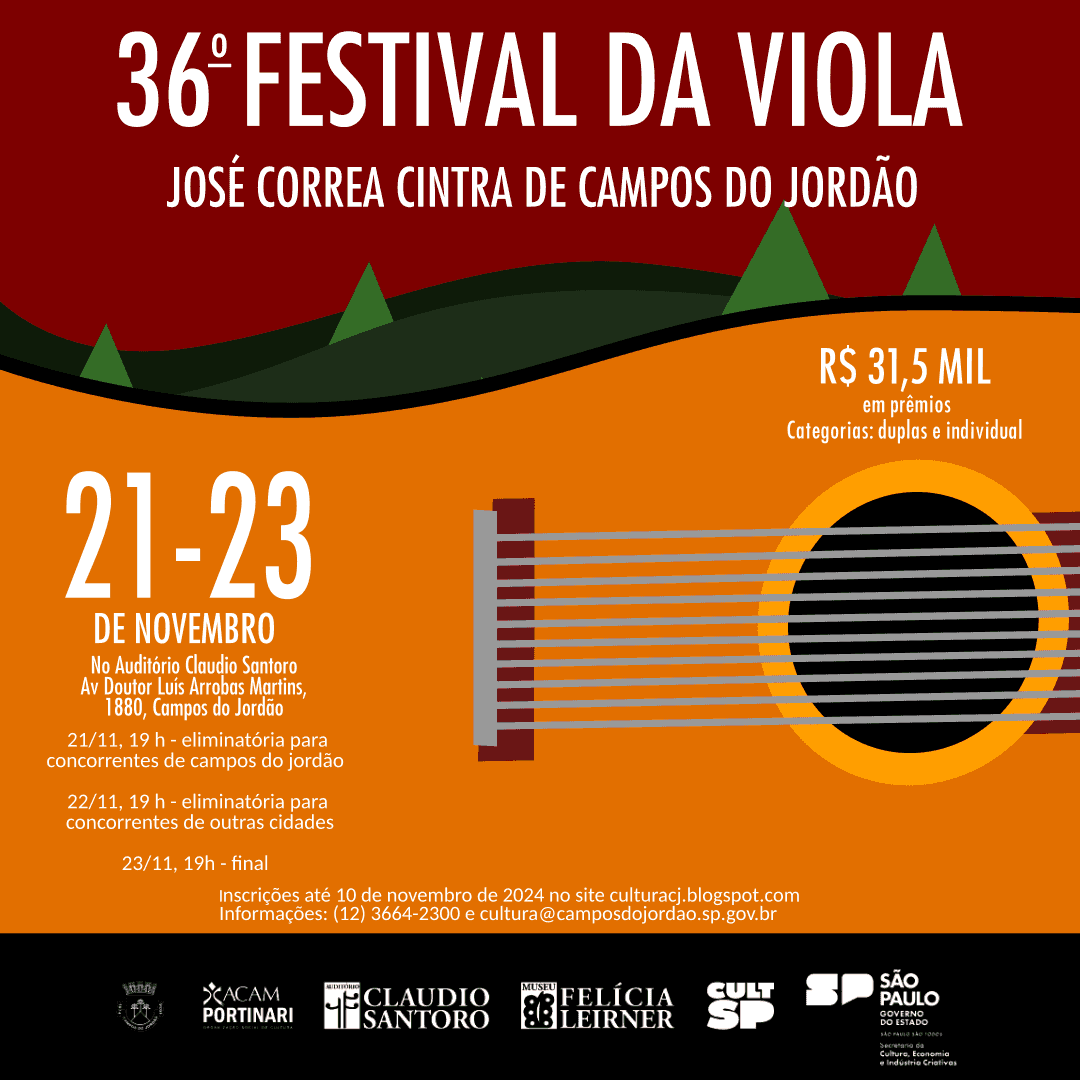Banner do evento 36º Festival da Viola José Corrêa Cintra