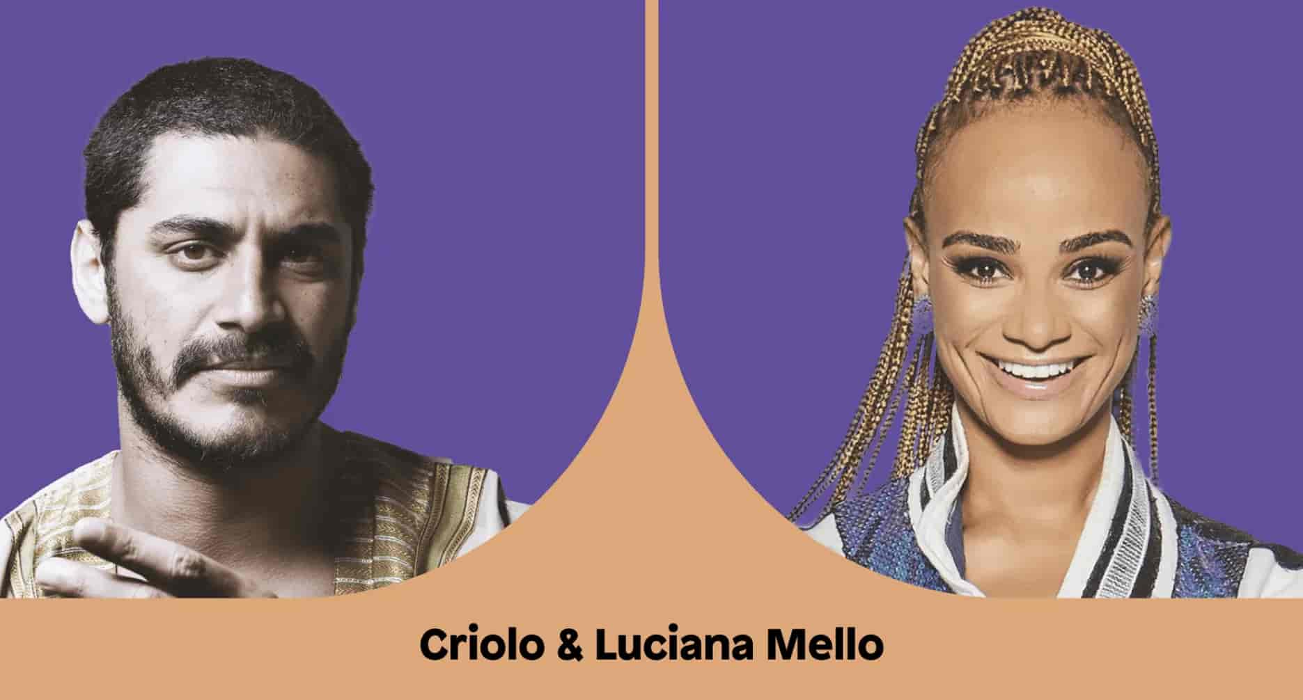 Banner do evento Encontros Históricos na Sala São Paulo: Criolo & Luciana Mello