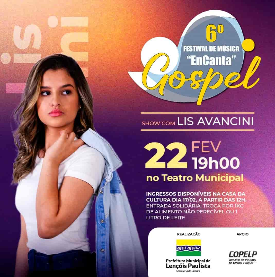 Banner do evento 6º Festival de Música EnCanta Gospel