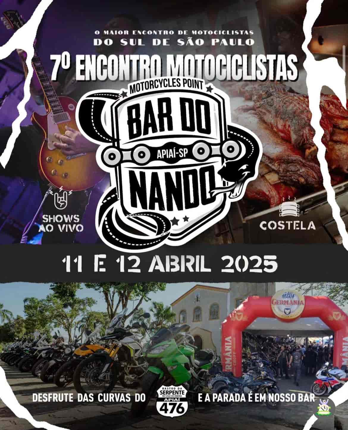 Banner do evento Encontro de motociclistas Bar do Nando