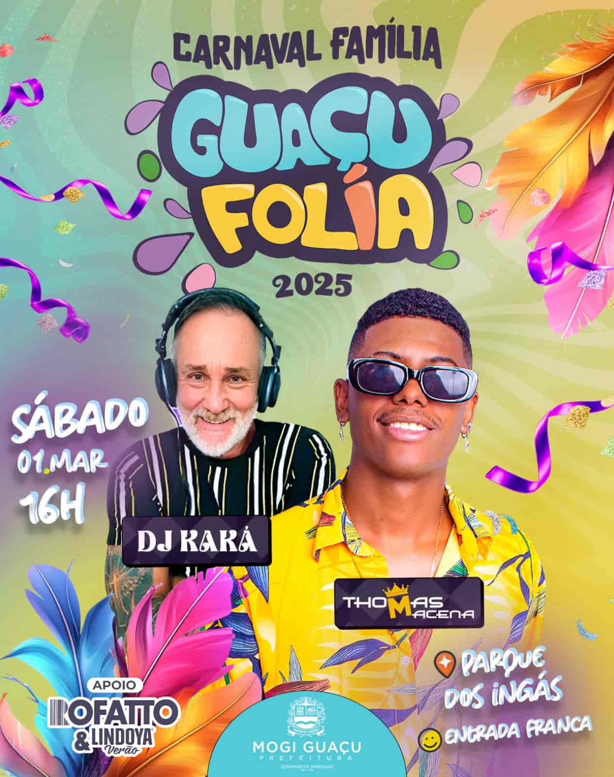 Banner do evento Carnaval Família Guaçu Folia 2025