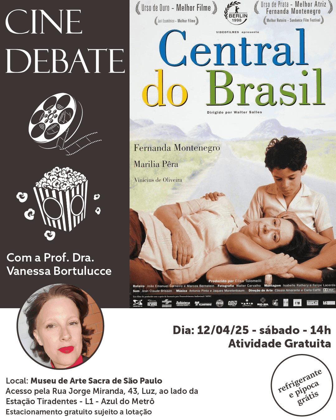 Banner do evento Cine Debate: Central do Brasil