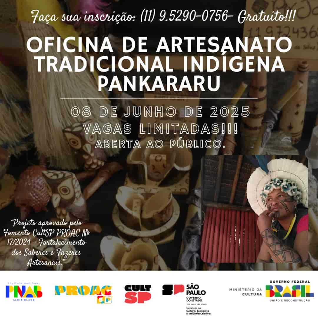 Banner do evento Oficina de Artesanato Tradicional Indígena Pankararu