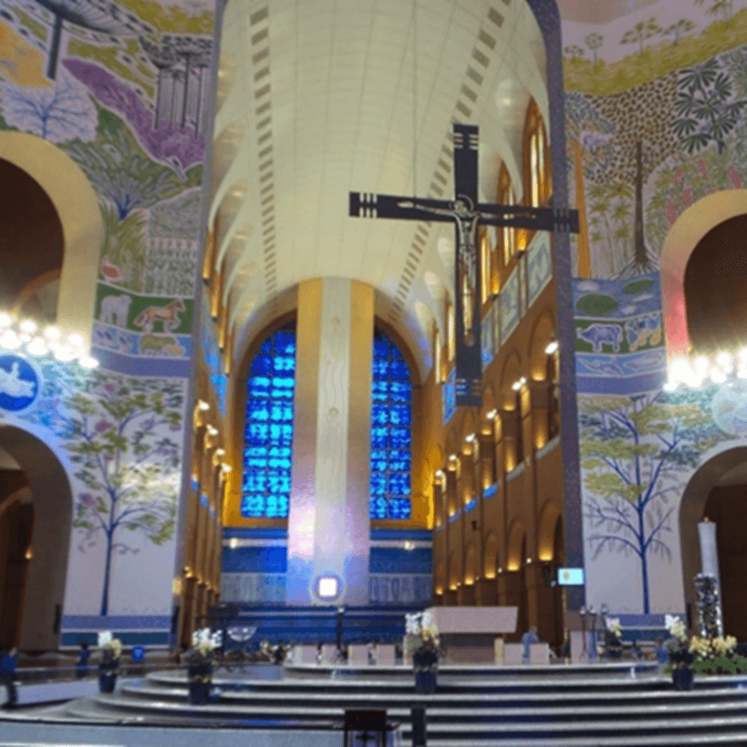 Banner do evento Basílica de Nossa Senhora Aparecida e a obra de Claudio Pastro