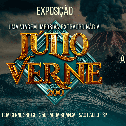 Banner do evento Uma viagem imersiva e extraordinária - Júlio Verne 200
