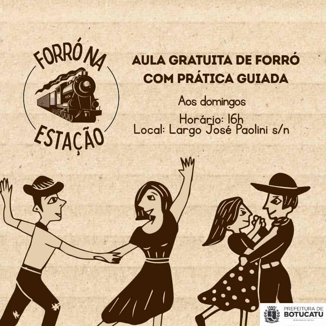 Banner do evento Forró na Estação – todo domingo às 16h na Antiga Estação Ferroviária