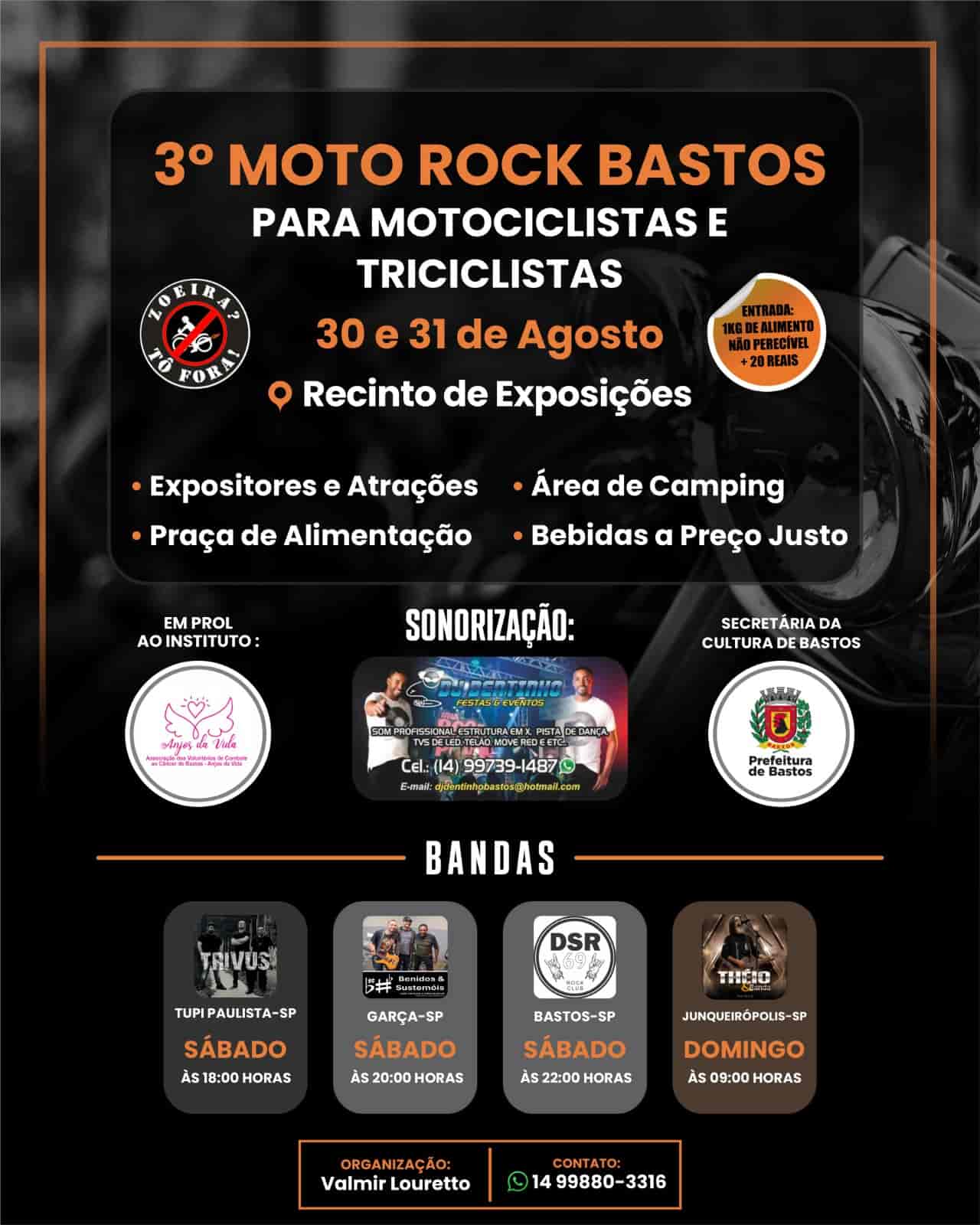 Banner do evento 3º Moto Rock Bastos