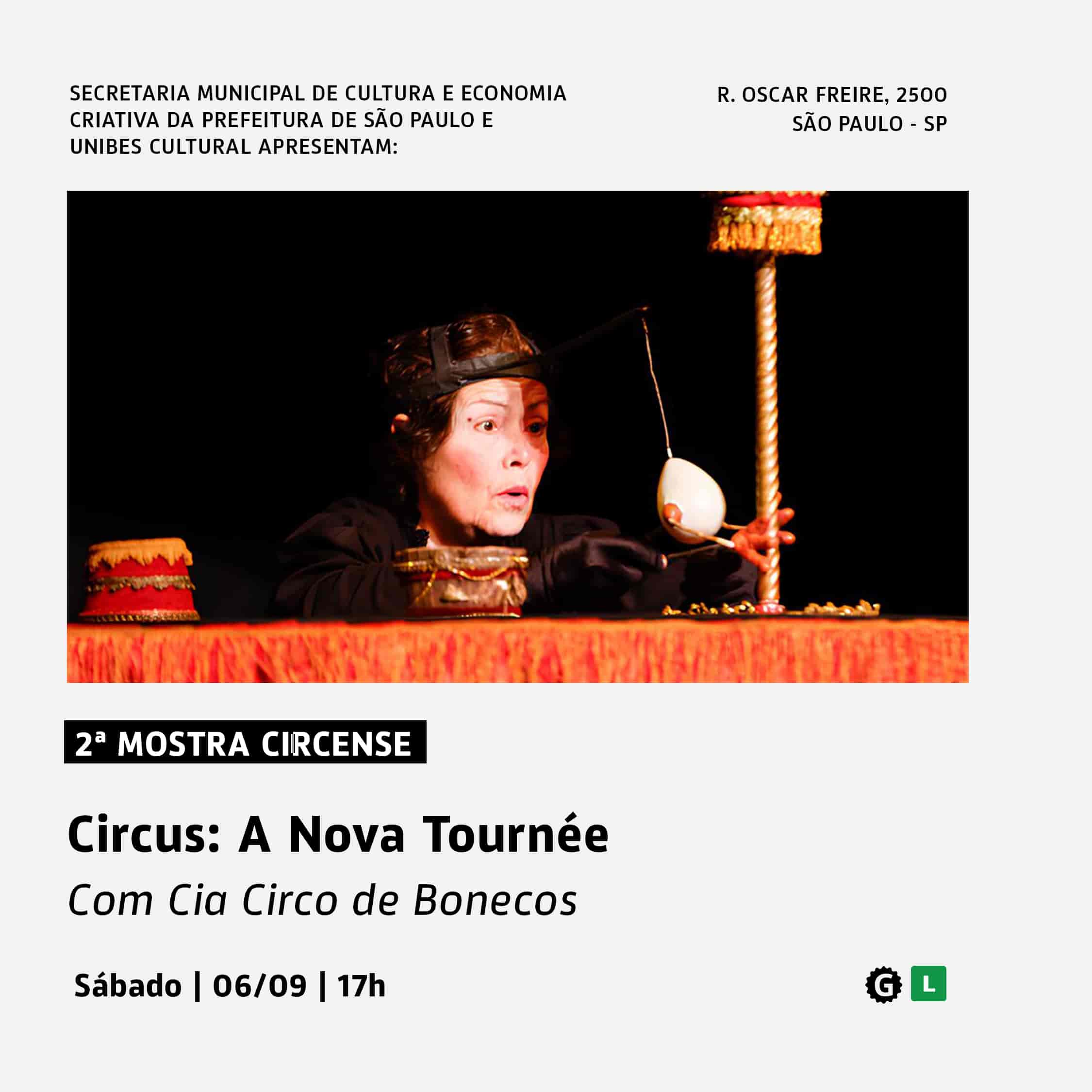 Banner do evento Circus: a nova tournée com Cia Circo de Bonecos