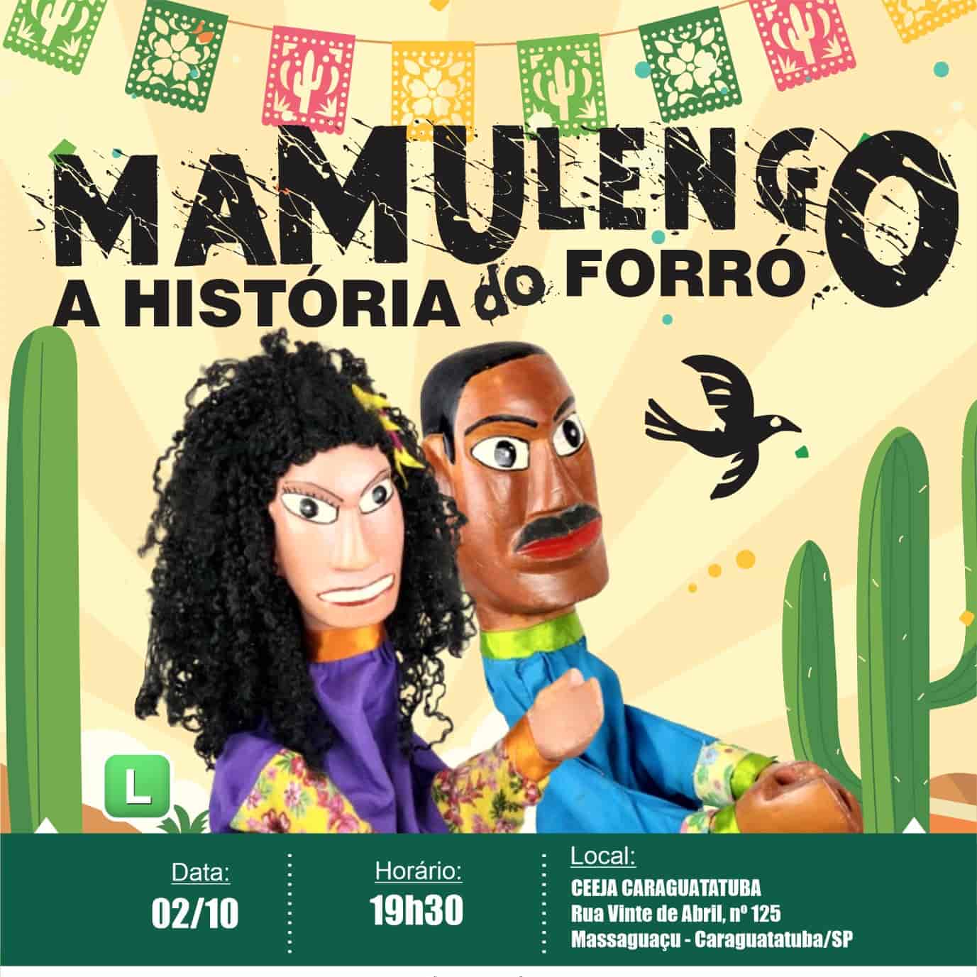 Banner do evento Espetáculo “Mamulengo: A História do Forró”