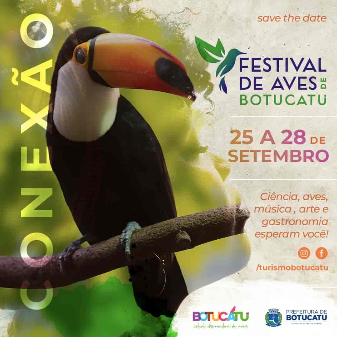 Banner do evento 3º Festival de Aves de Botucatu 🕊️