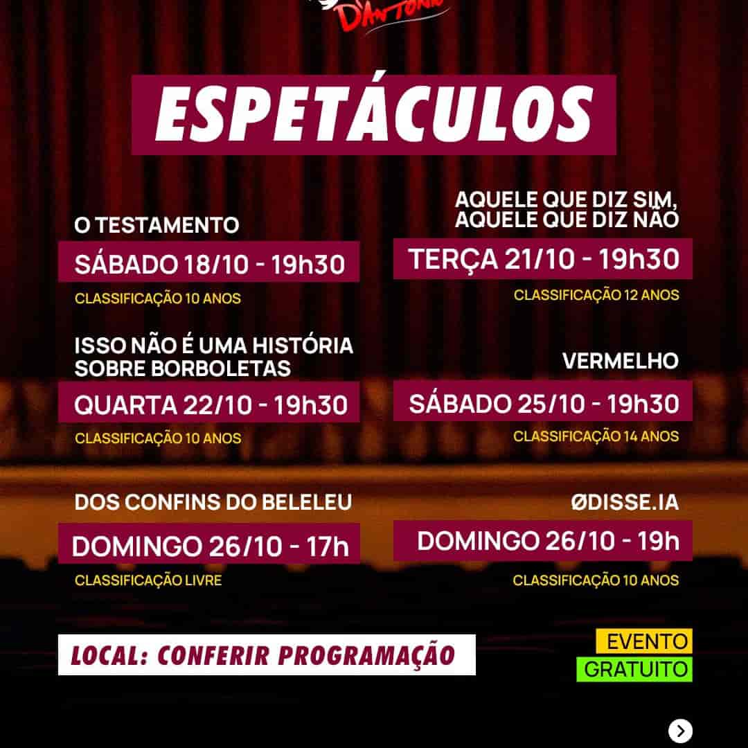 Banner do evento 14ª Mostra Deco D’Antonio leva teatro gratuito à comunidade