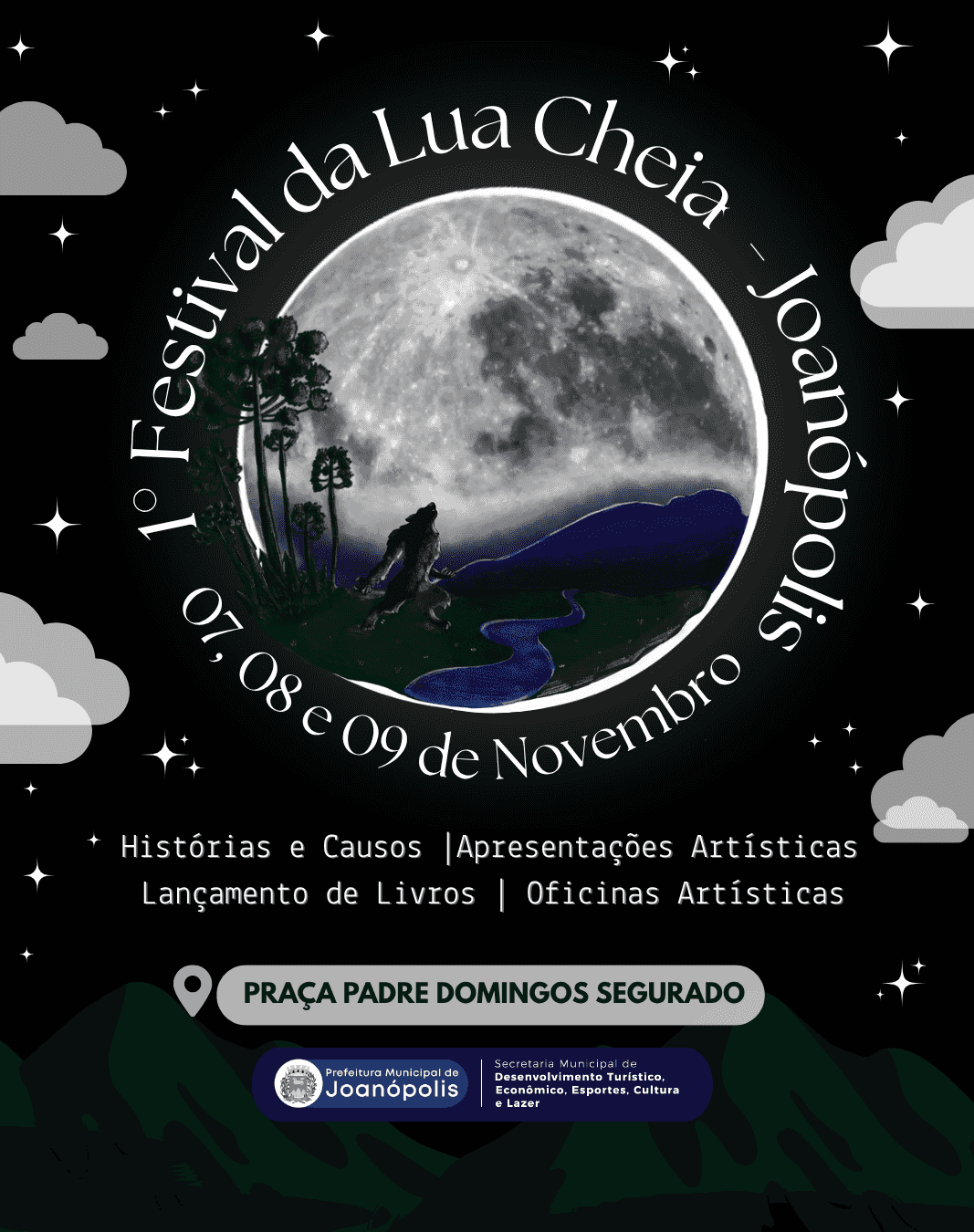 Banner do evento 1° Festival da Lua Cheia de Joanópolis 