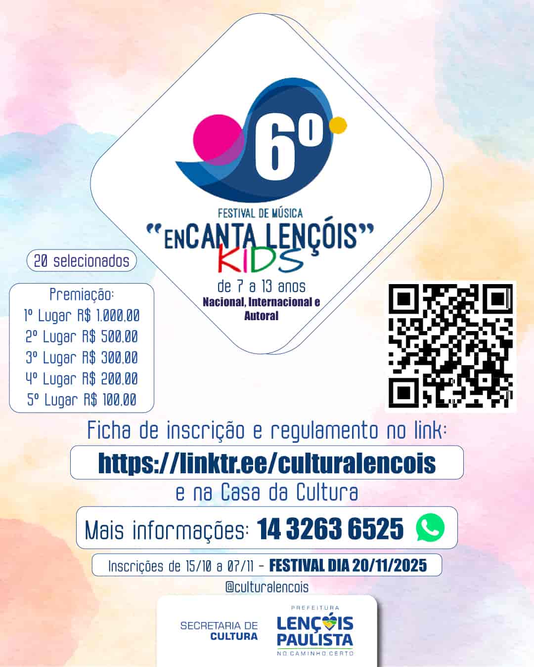 Banner do evento 6º Festival "EnCanta Lençóis KIDS"