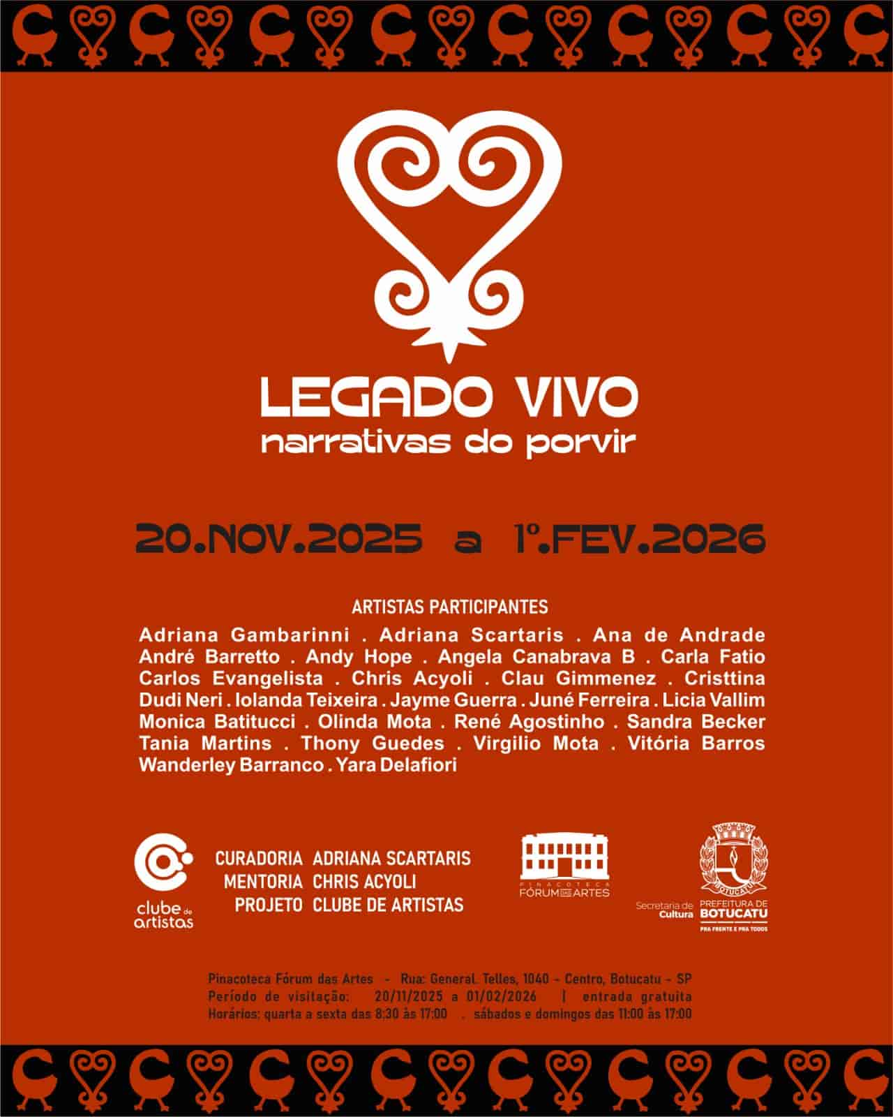 Banner do evento EXPOSIÇÃO | LEGADO VIVO – Narrativas do Porvir