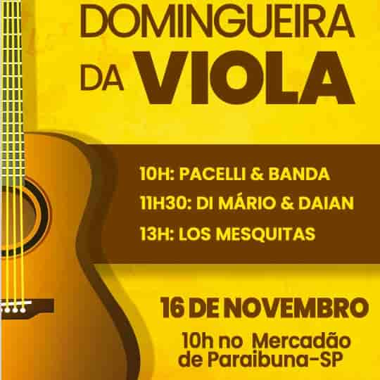 Banner do evento projeto Edição Especial da Domingueira da Viola em Paraibuna - 