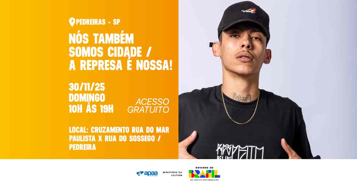 Banner do evento Nós Também Somos Cidade – A Represa é Nossa!