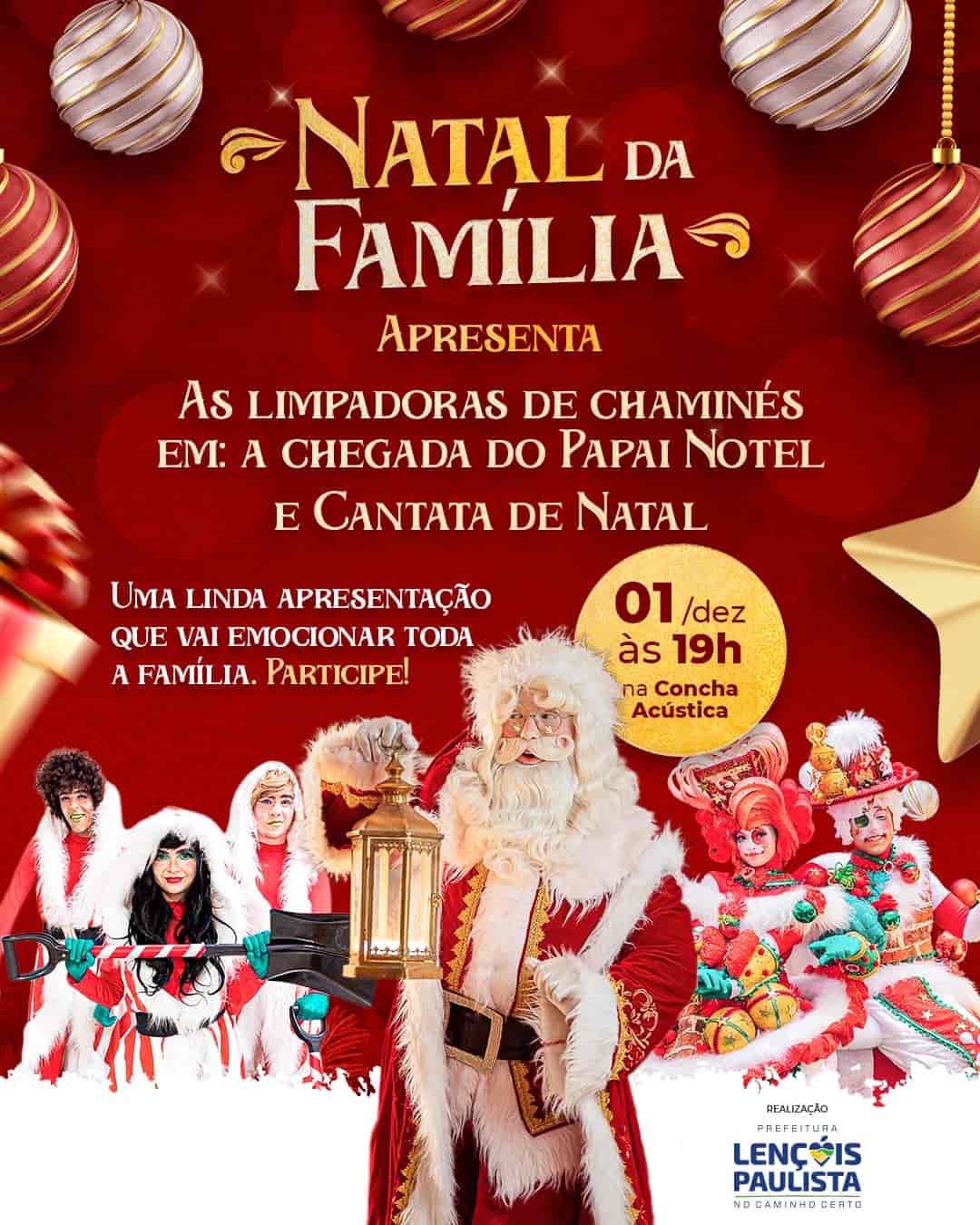 Banner do evento Natal da Família - Lençóis Paulista