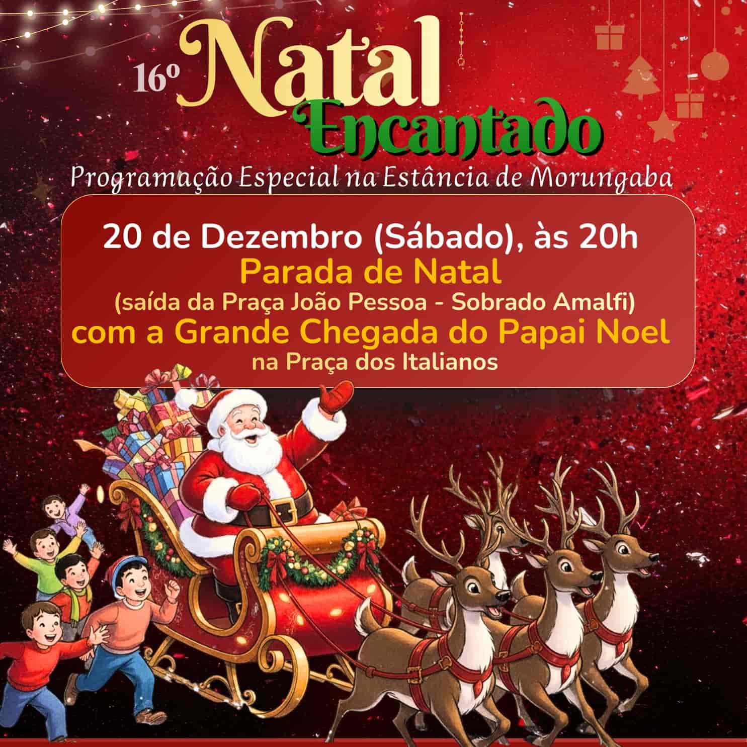 Banner do evento 3º Parada de natal de Morungaba