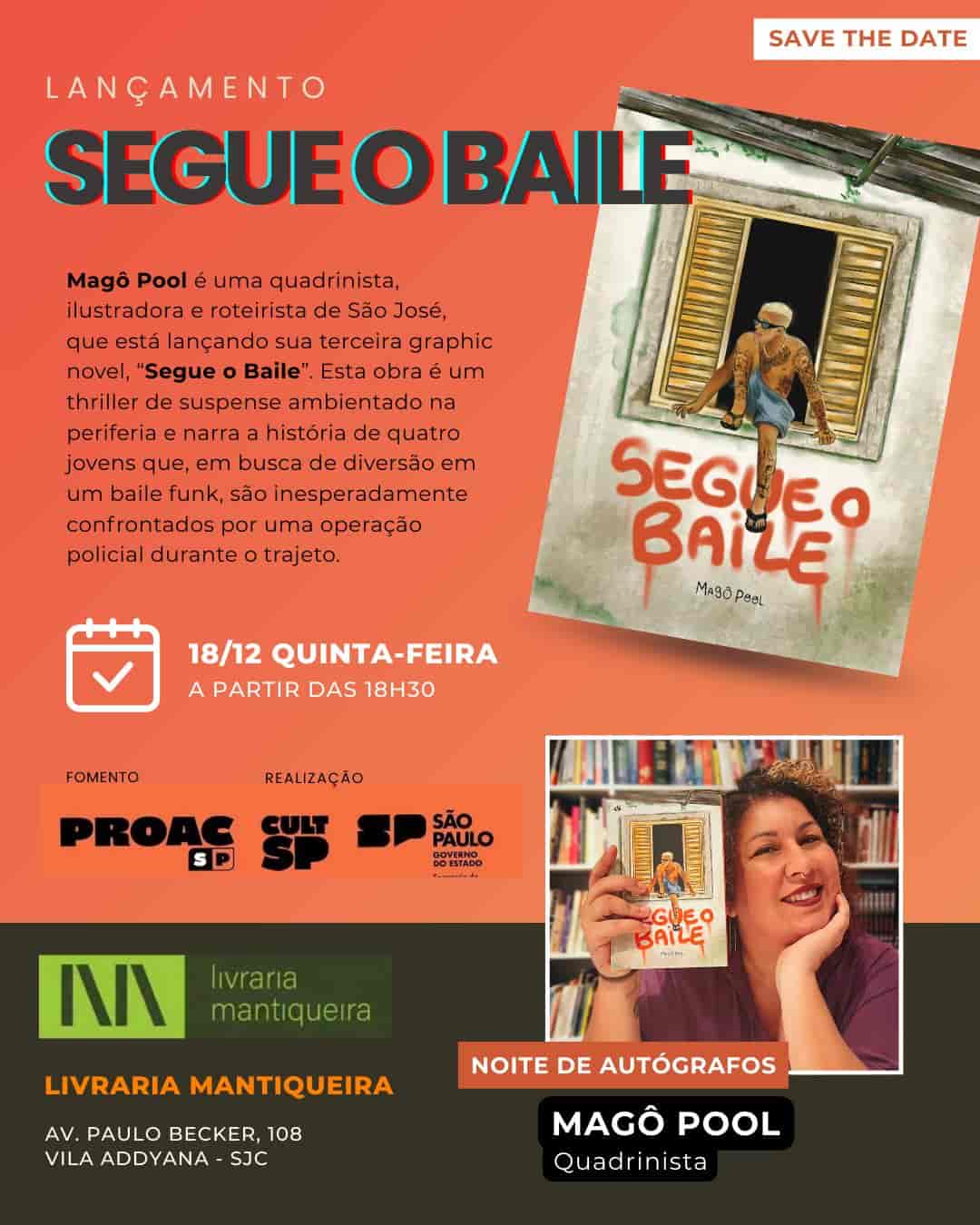Banner do evento Lançamento HQ "Segue O Baile"