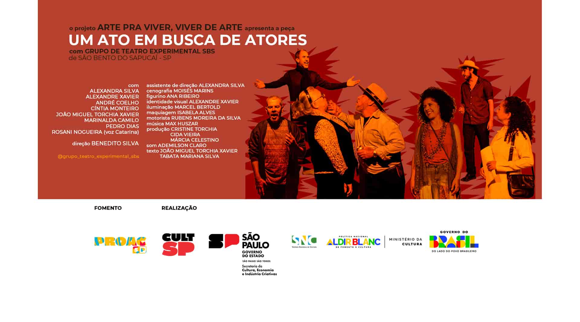 Imagem do evento apresentação da peça "Um Ato Em Busca De Atores"