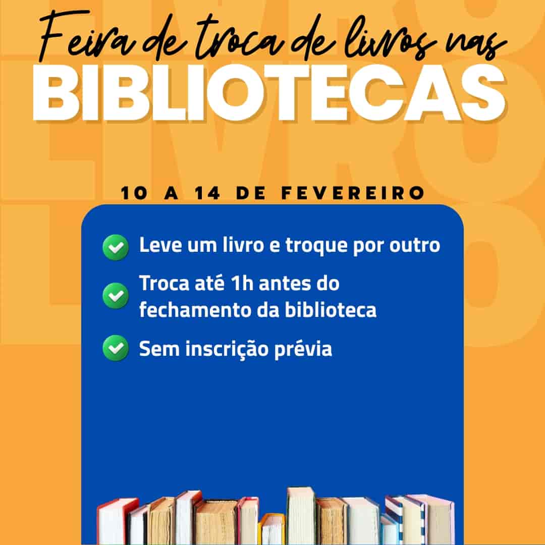 Banner do evento Feira de Troca de Livros – Dia Internacional da Doação de Livros