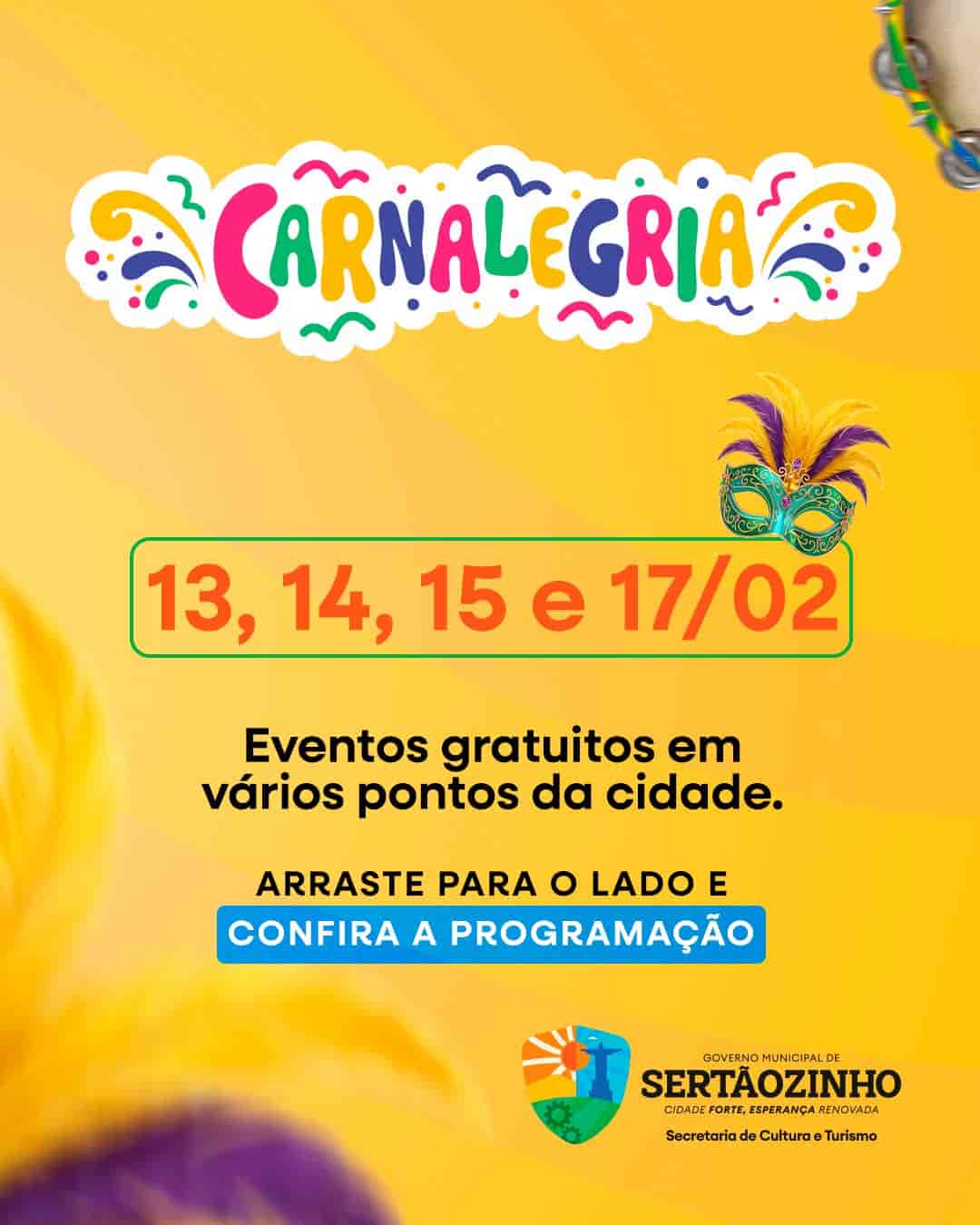 Banner do evento Carnaval 2026 - Estância Turística de Sertãozinho