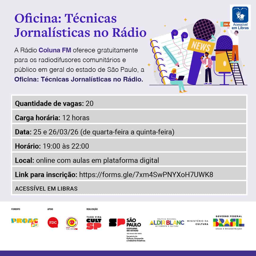 Imagem do evento Oficina: Técnicas Jornalísticas no Rádio