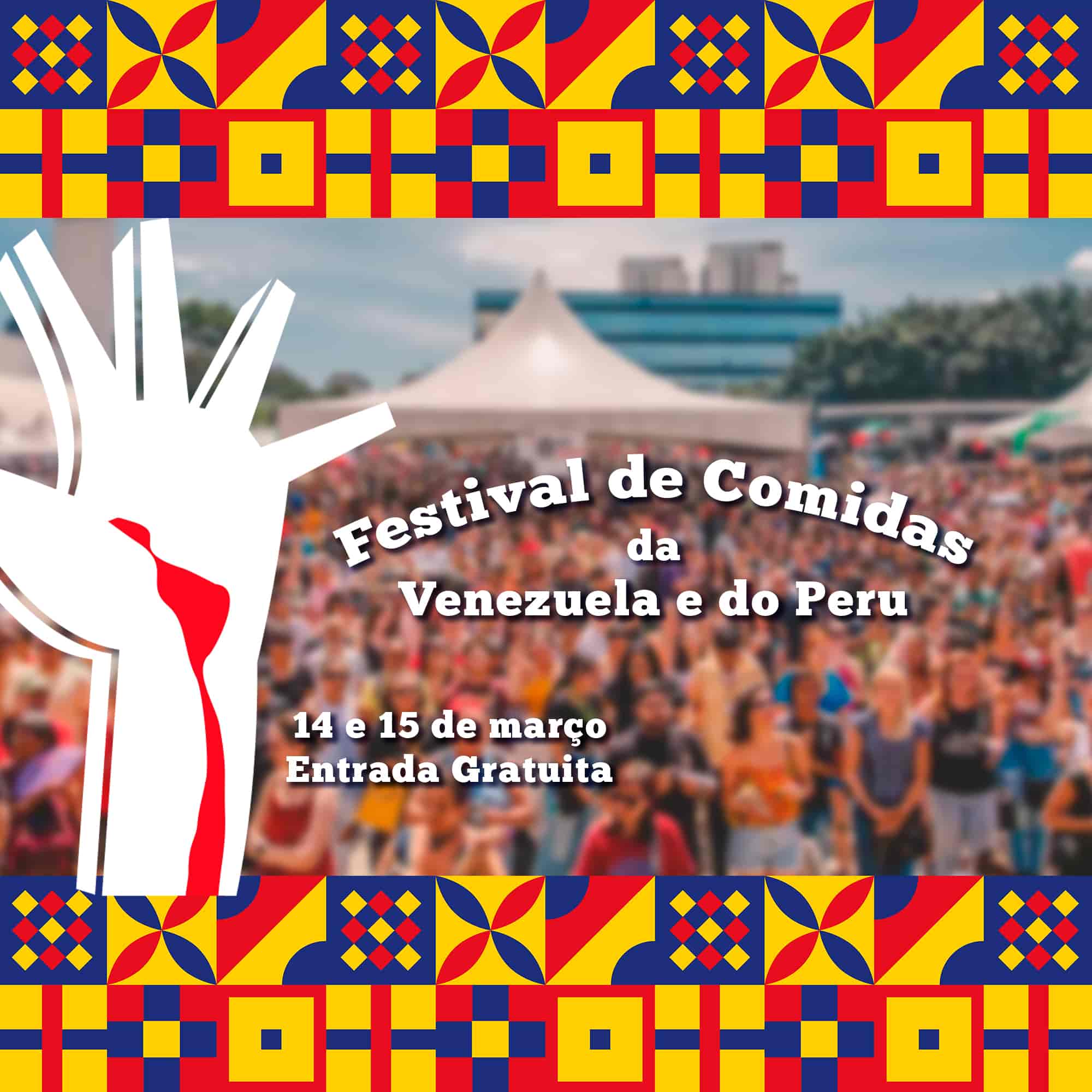 Banner do evento 1º Festival de Comidas da Venezuela e do Peru