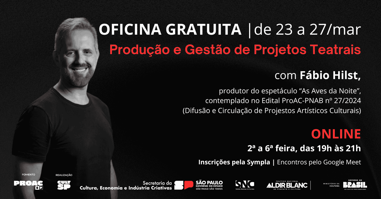 Imagem do evento OFICINA GRATUITA - PRODUÇÃO E GESTÃO DE PROJETOS TEATRAIS
