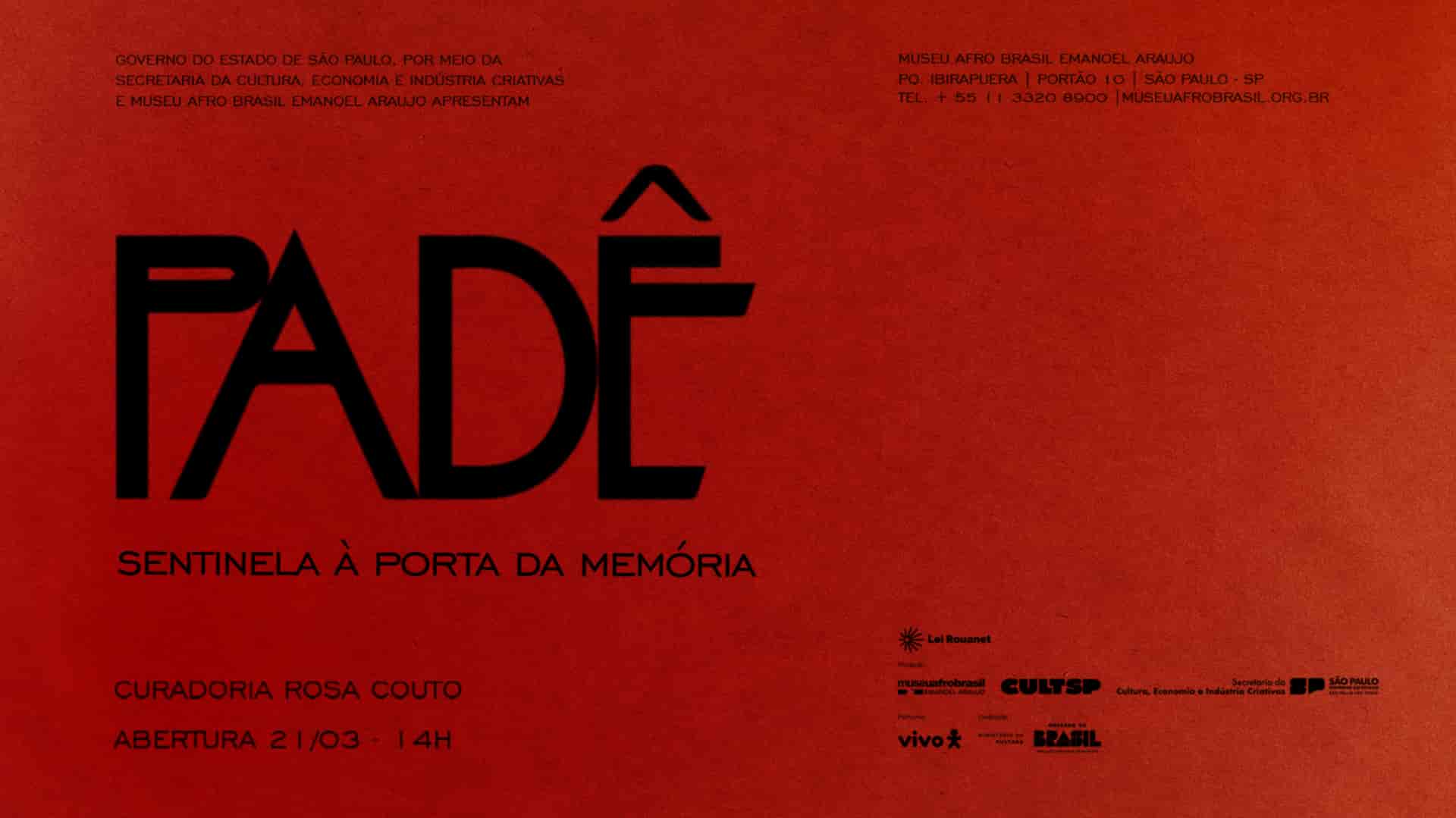 Banner do evento Padê – sentinela à porta da memória