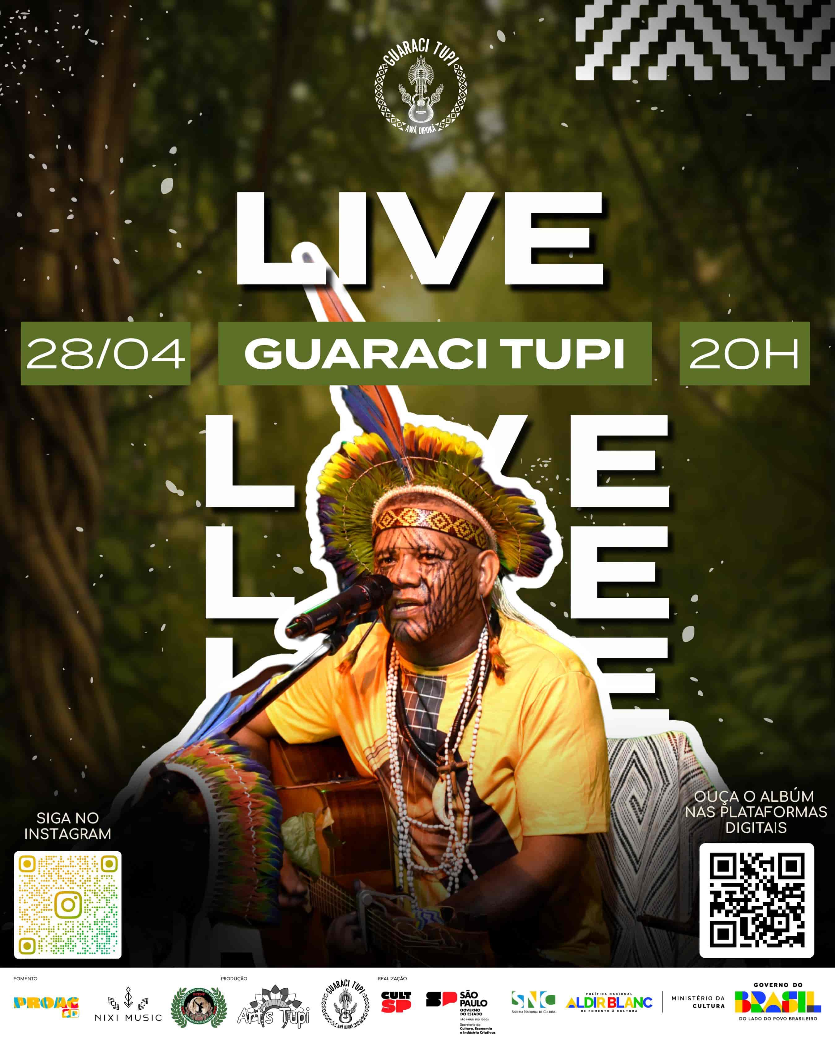 Imagem do evento Live com Guaraci Tupi - Awá Dipoká