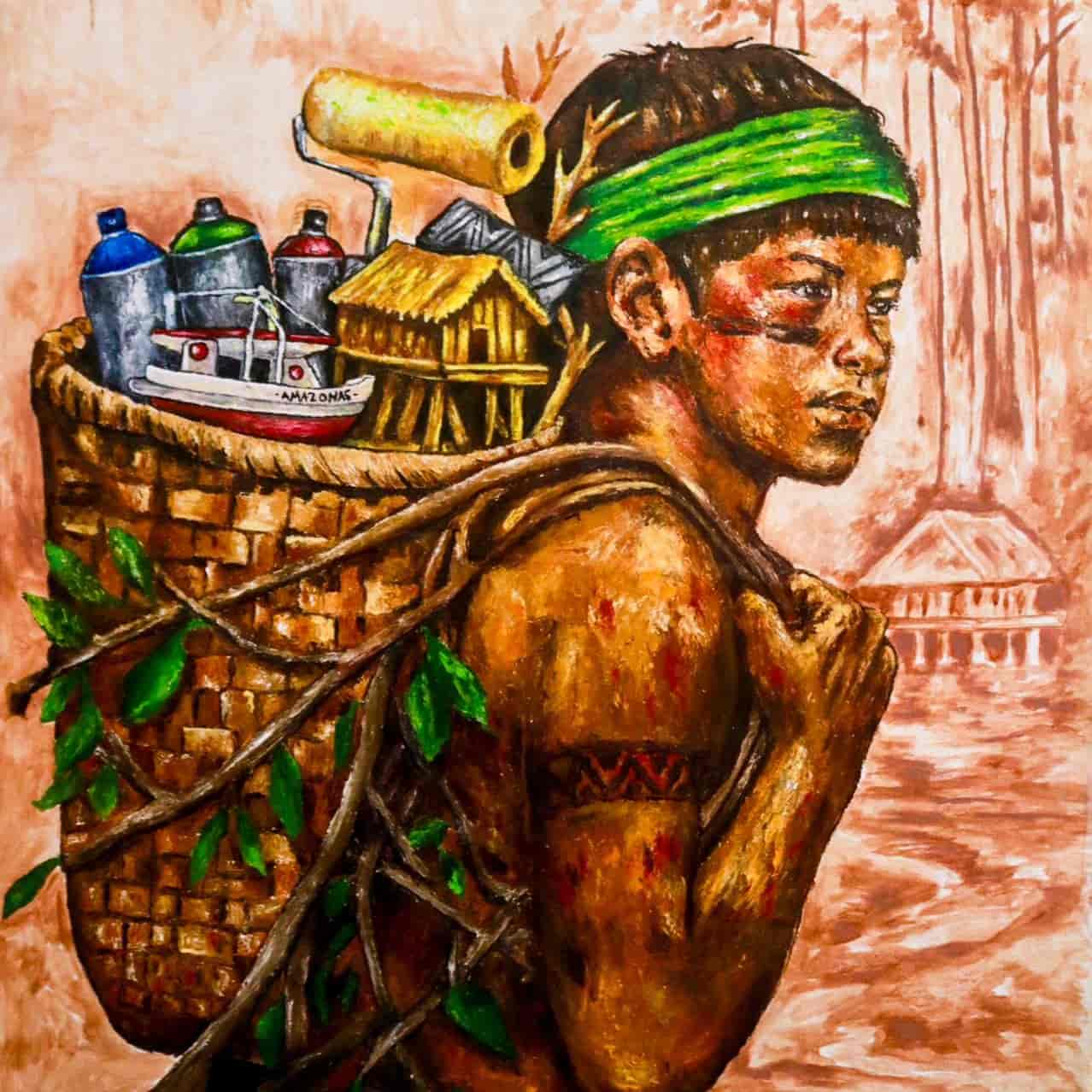 Banner do evento André Hullk, abre individual "Corpo Território" e apresenta obras feitas com tinta natural 