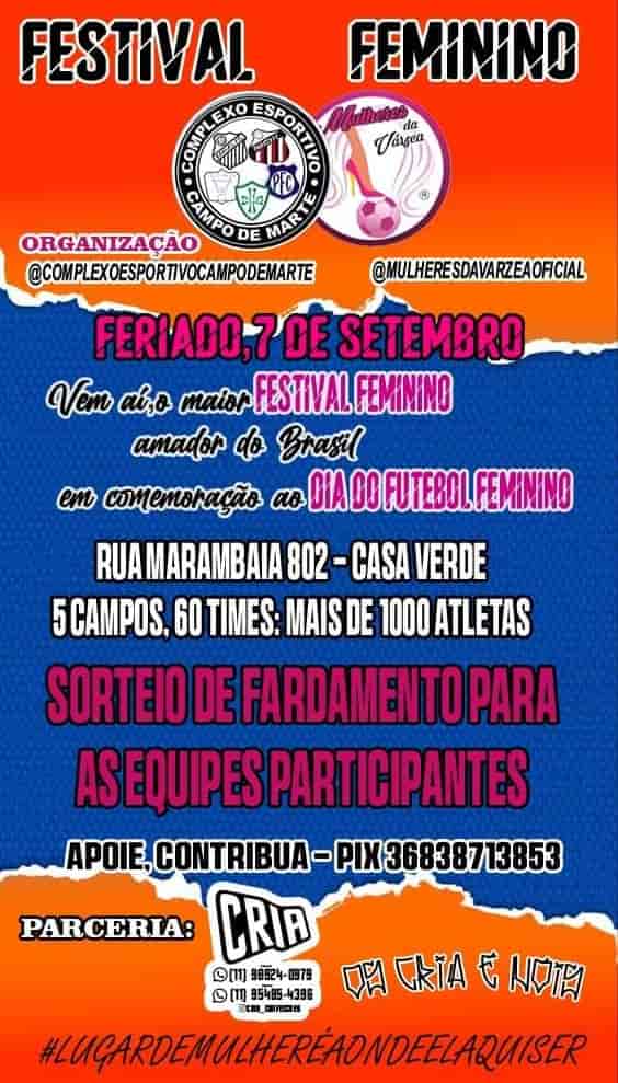 Banner do evento Maior evento de futebol feminino da Varzea